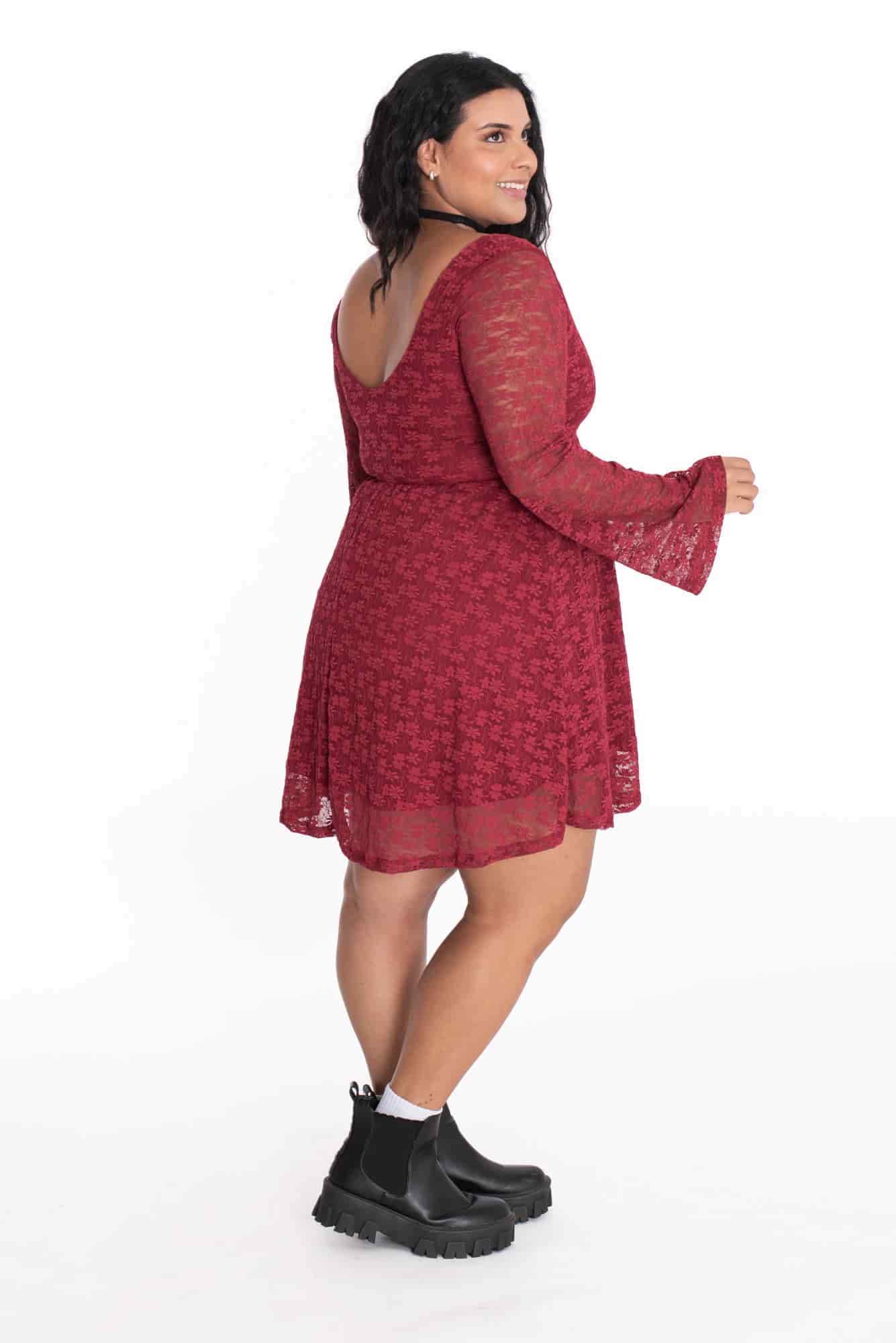 Vestido Florencia Vinotinto - miniatura 7
