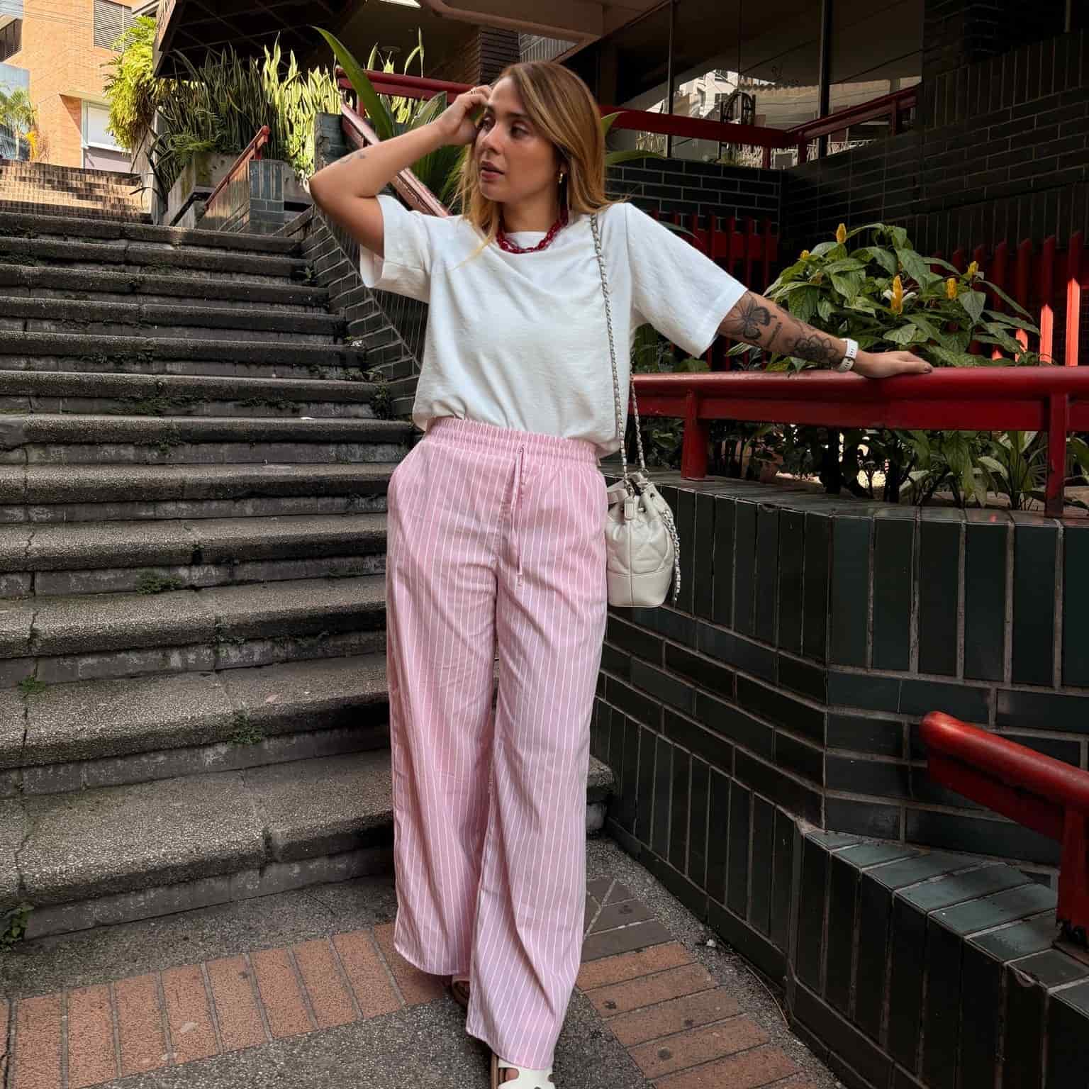 Pantalón Rayas Rosa - miniatura 1