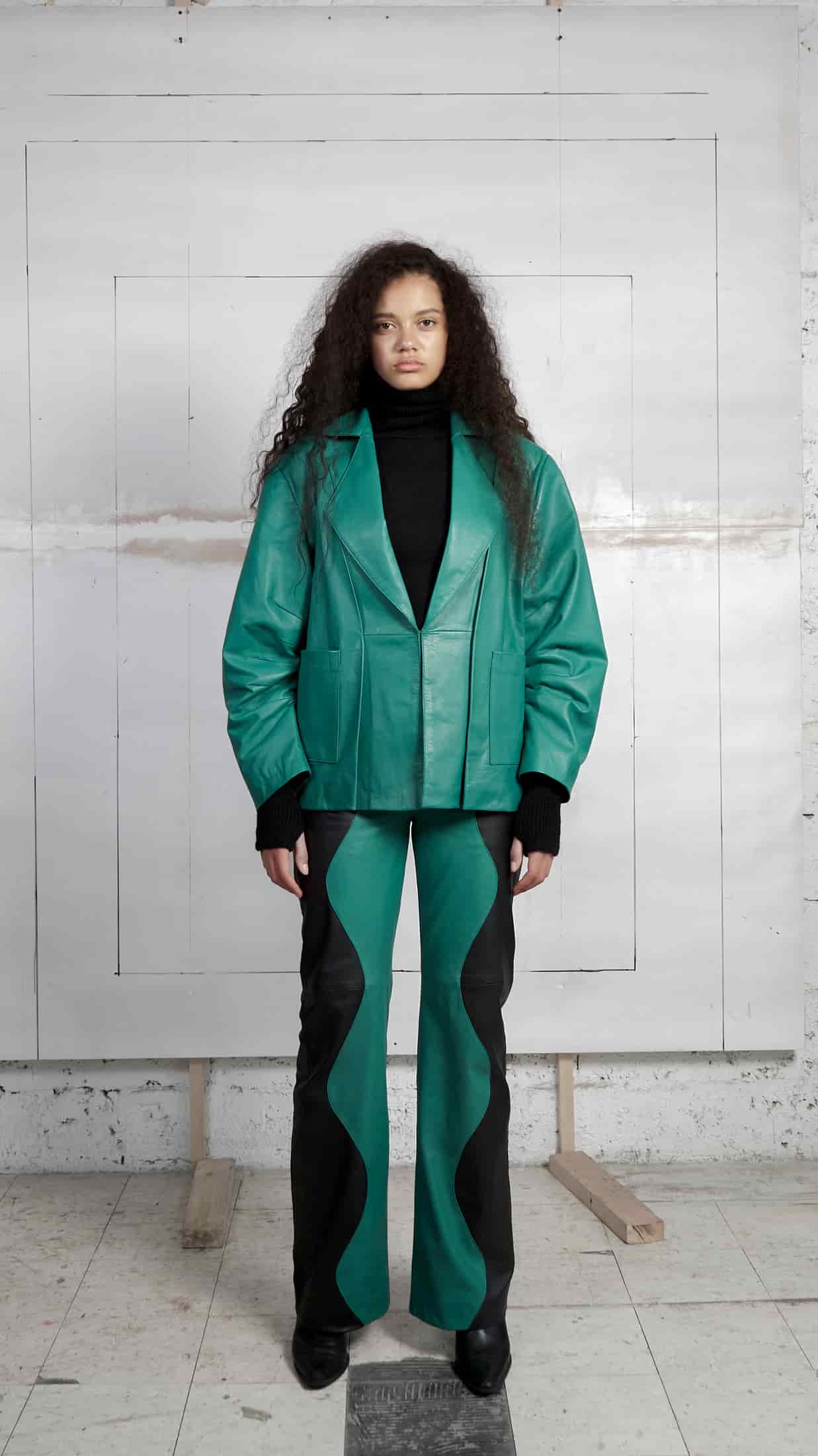 TWO-TONE LEATHER MOUNTAIN TROUSERS - miniatura 4