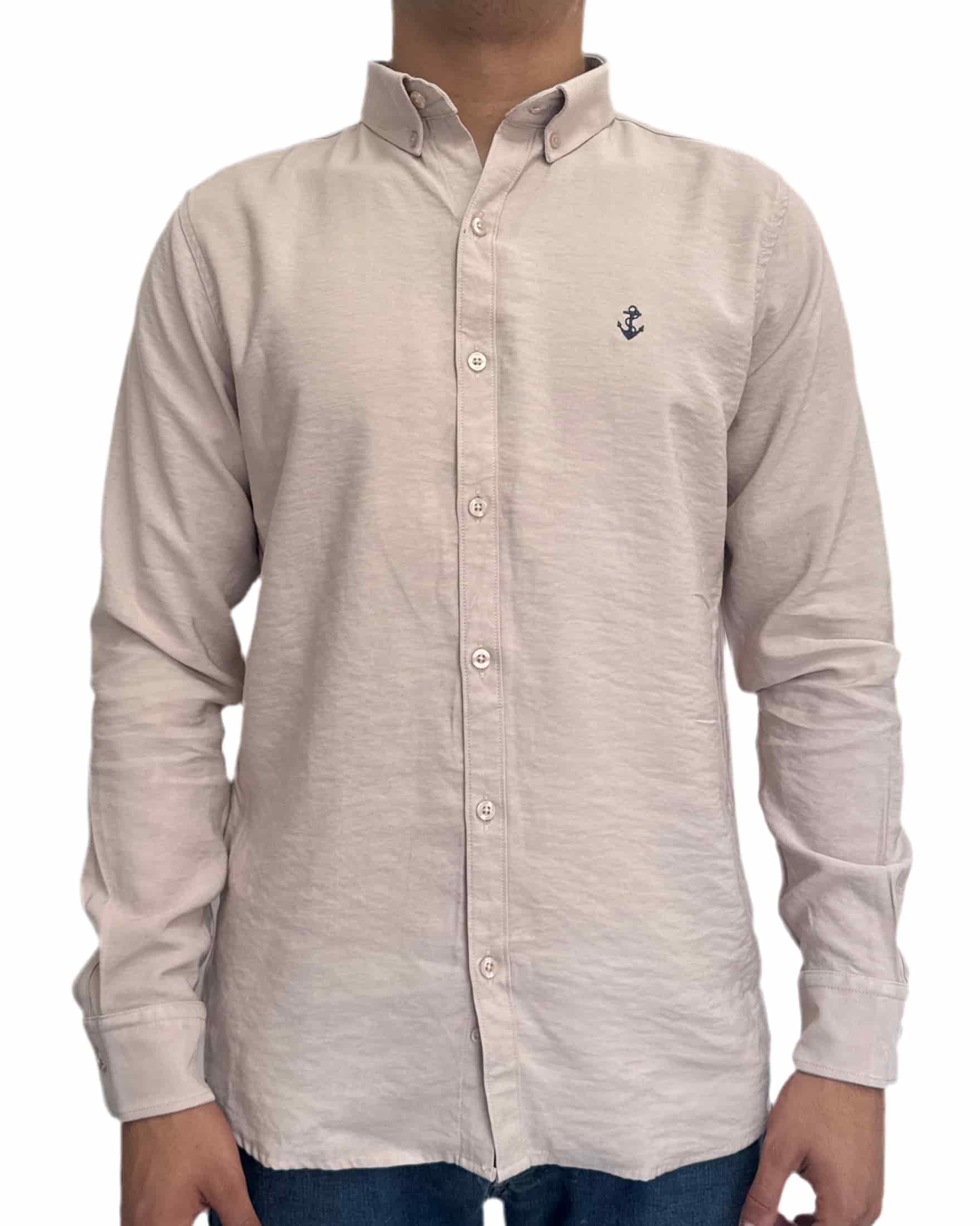 Camisa Beige en rayón - miniatura 2