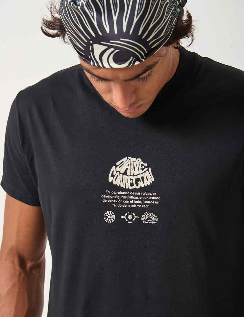 Camiseta Regular Fit Natural Conexion negro Hombre - miniatura 8