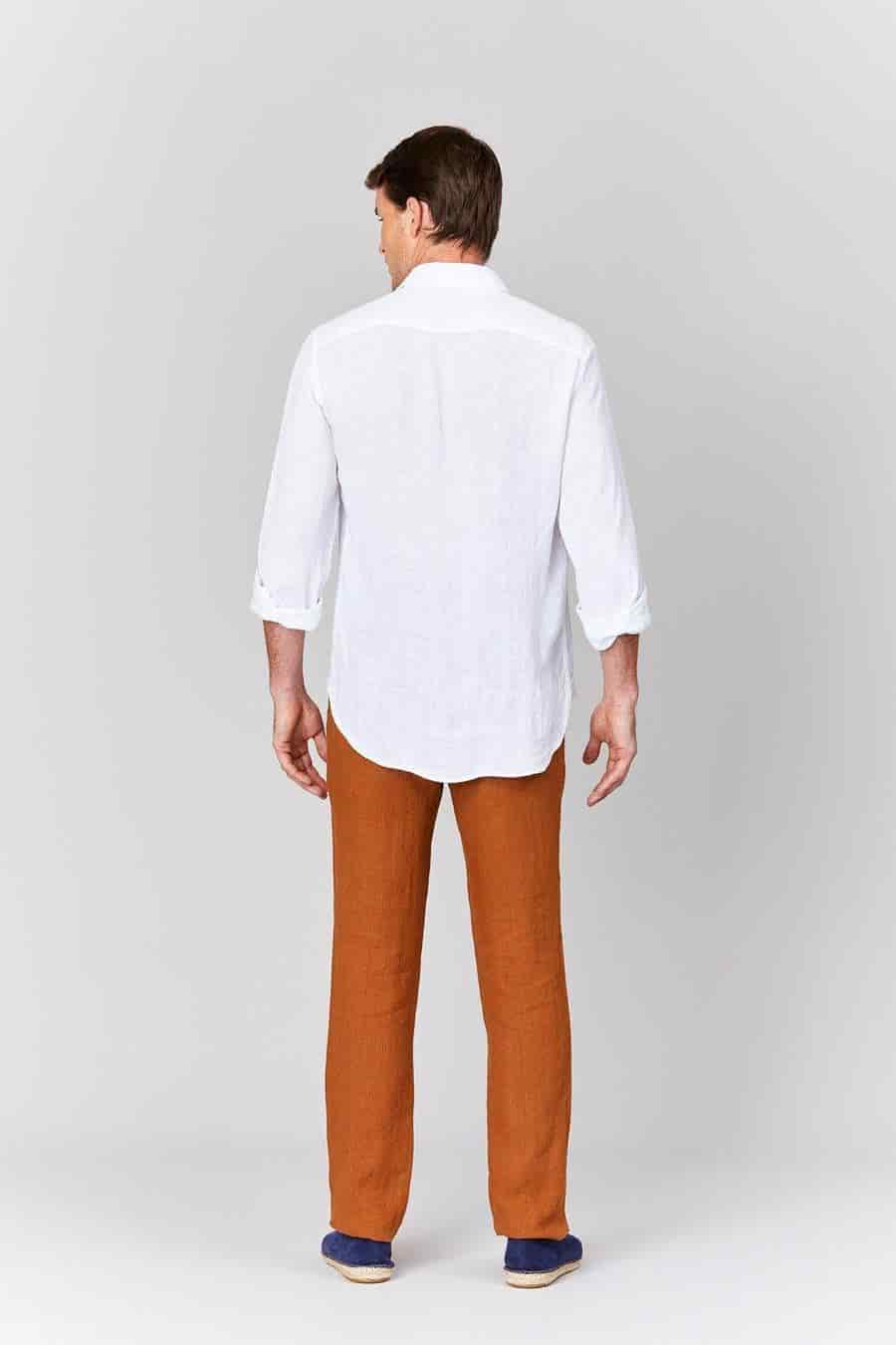 men’s linen shirt white - miniatura 3