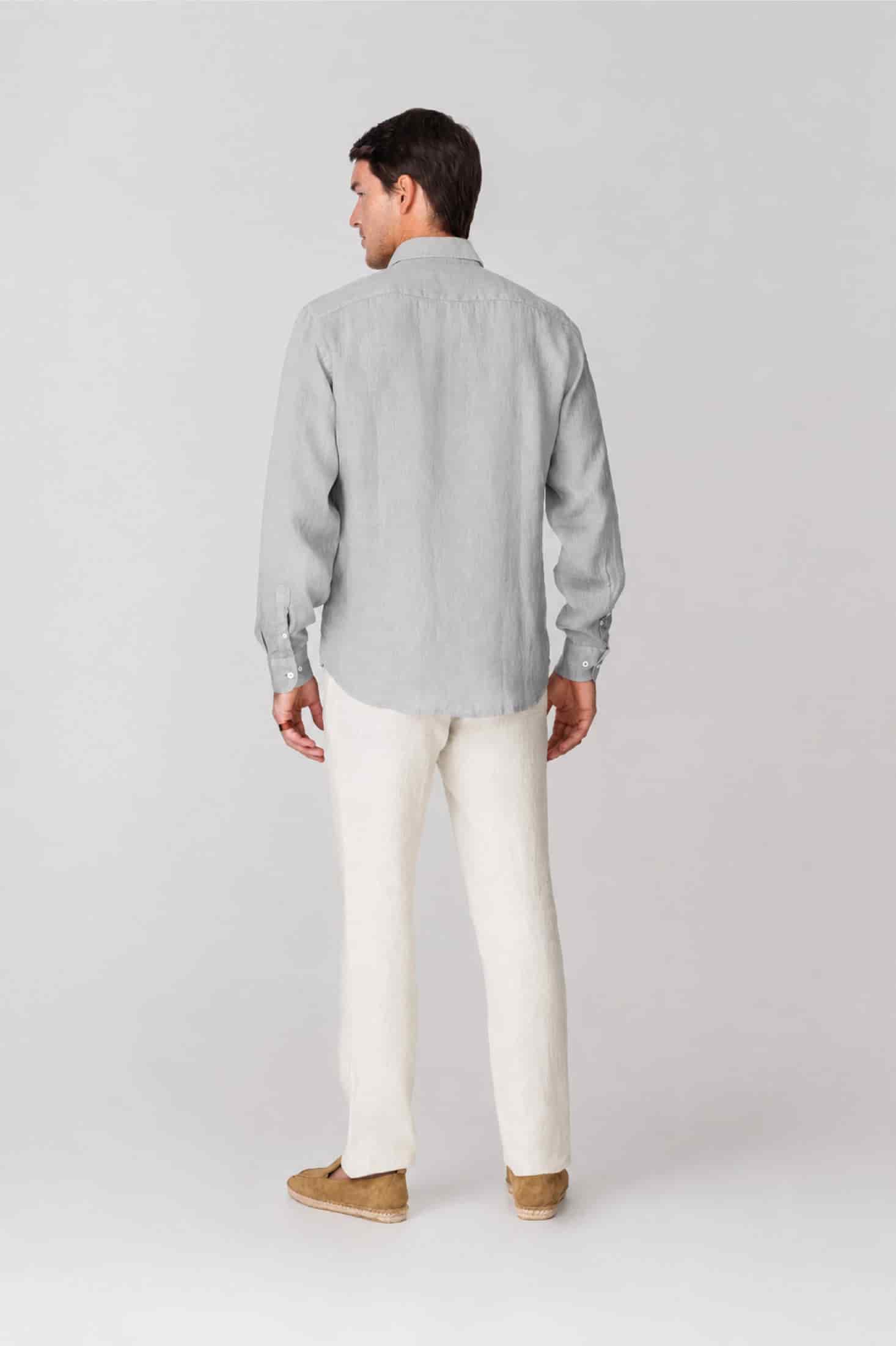 Men's linen shirt icy gray - miniatura 6