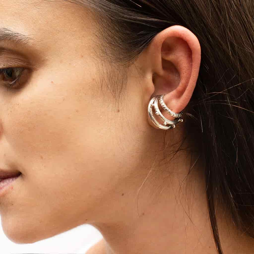 Triple Chuf Ear Cuff Silver - miniatura 2