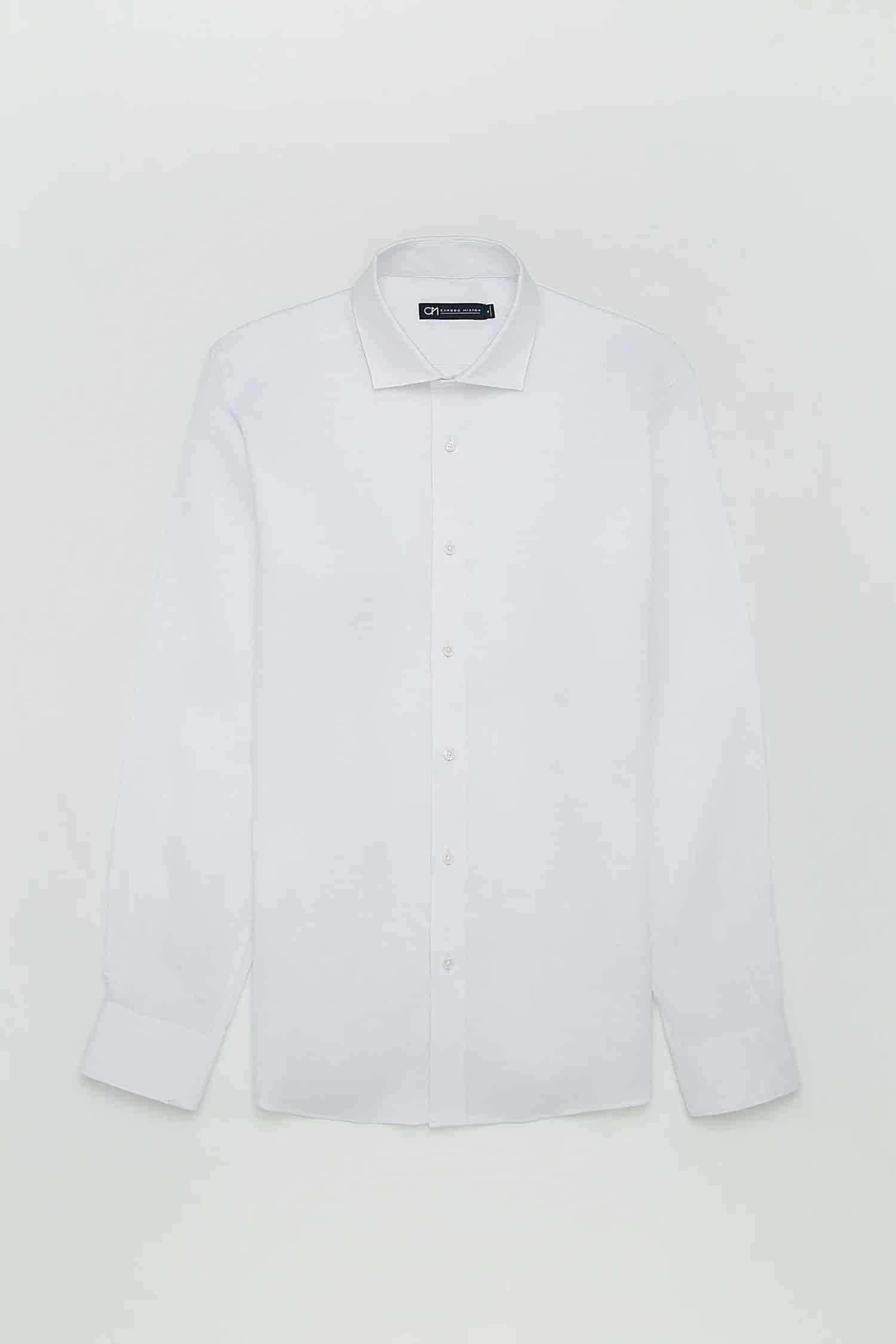 Camisa Button Under Lino Blanco - miniatura 1