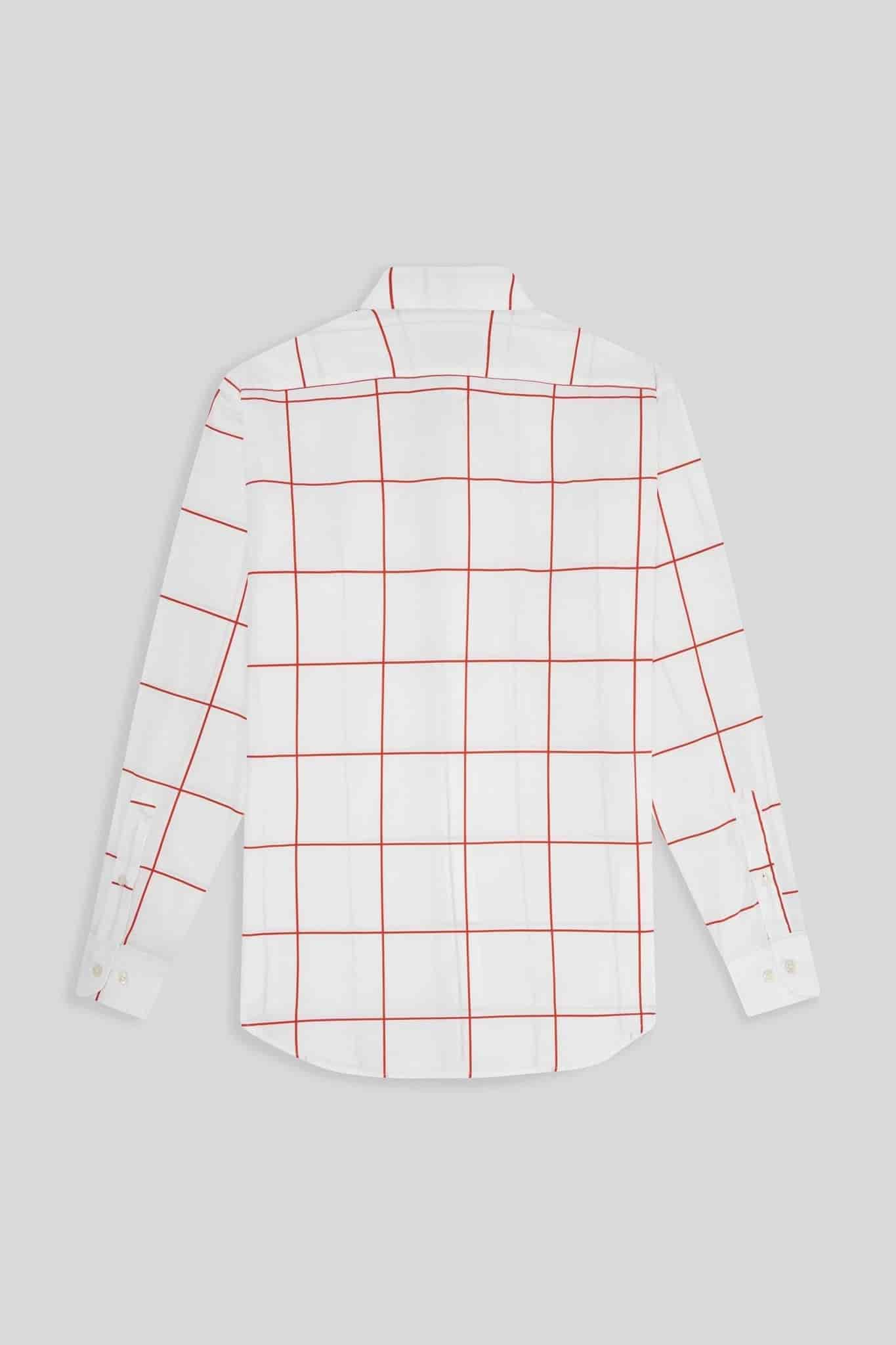 Men's cotton shirt red teselas - miniatura 2