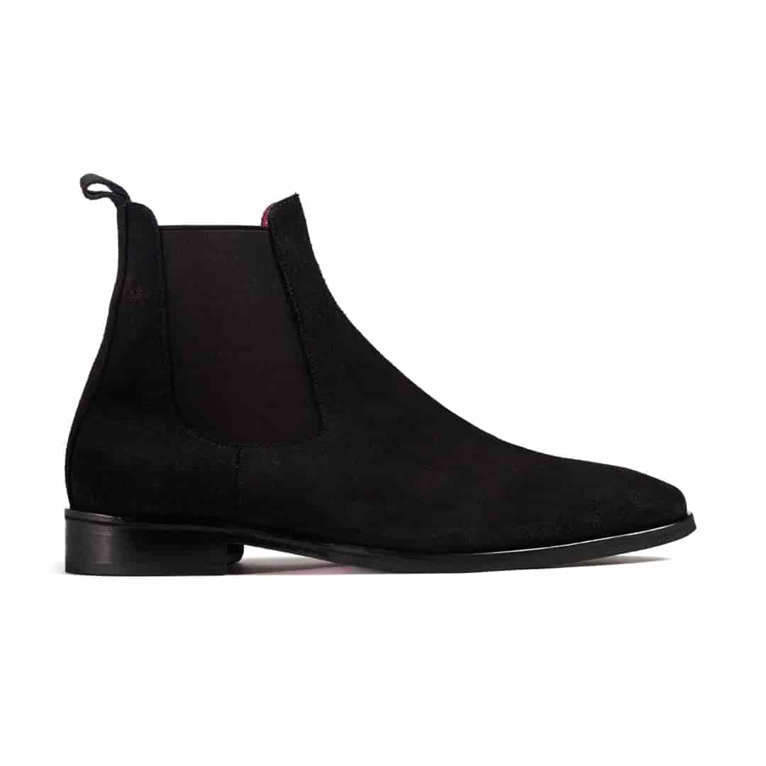 Bota Jacques Gamuza Negro Suela Clásica - miniatura 1