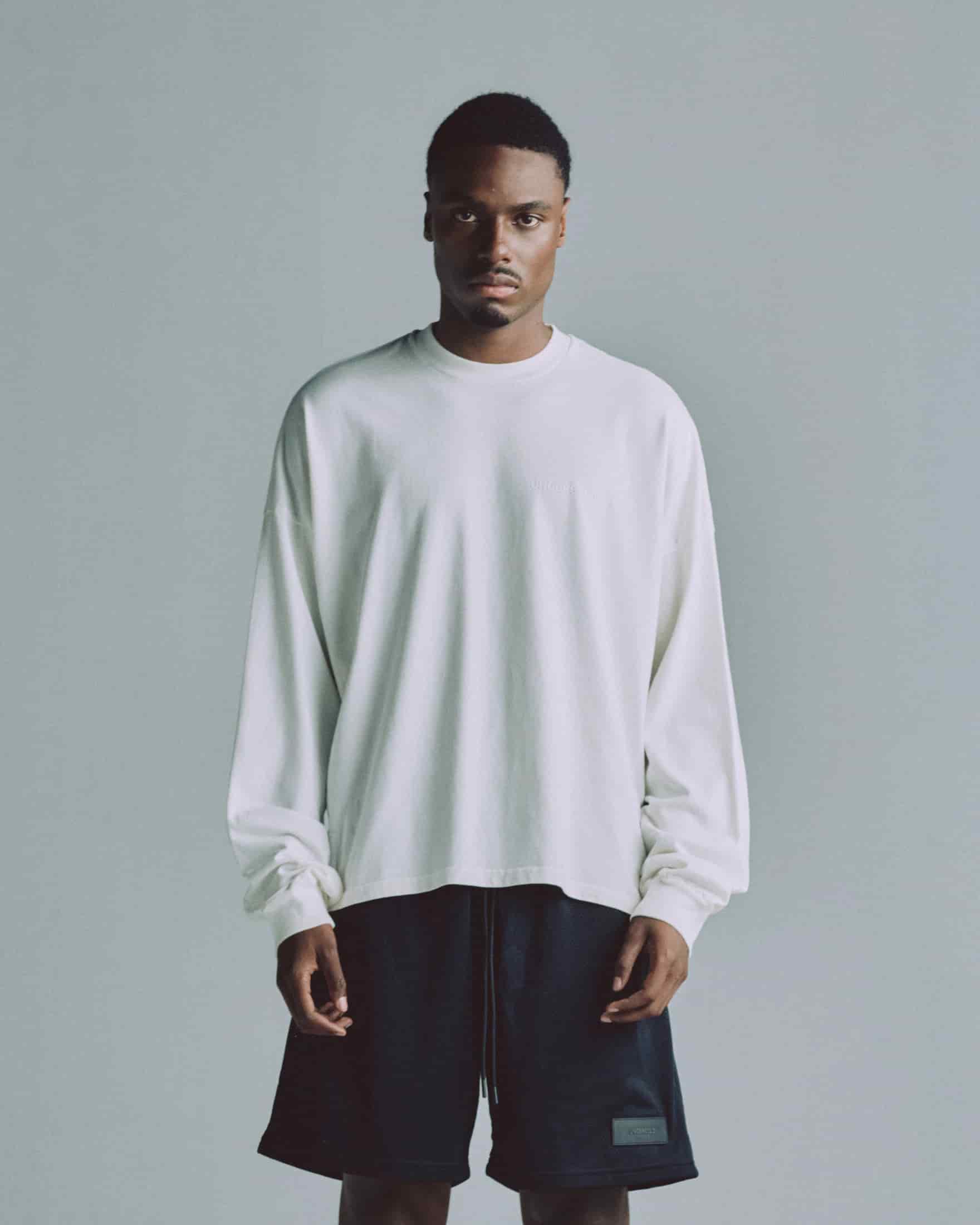 Line Logo Long Sleeve Boxy Fit Tshirt White - miniatura 2