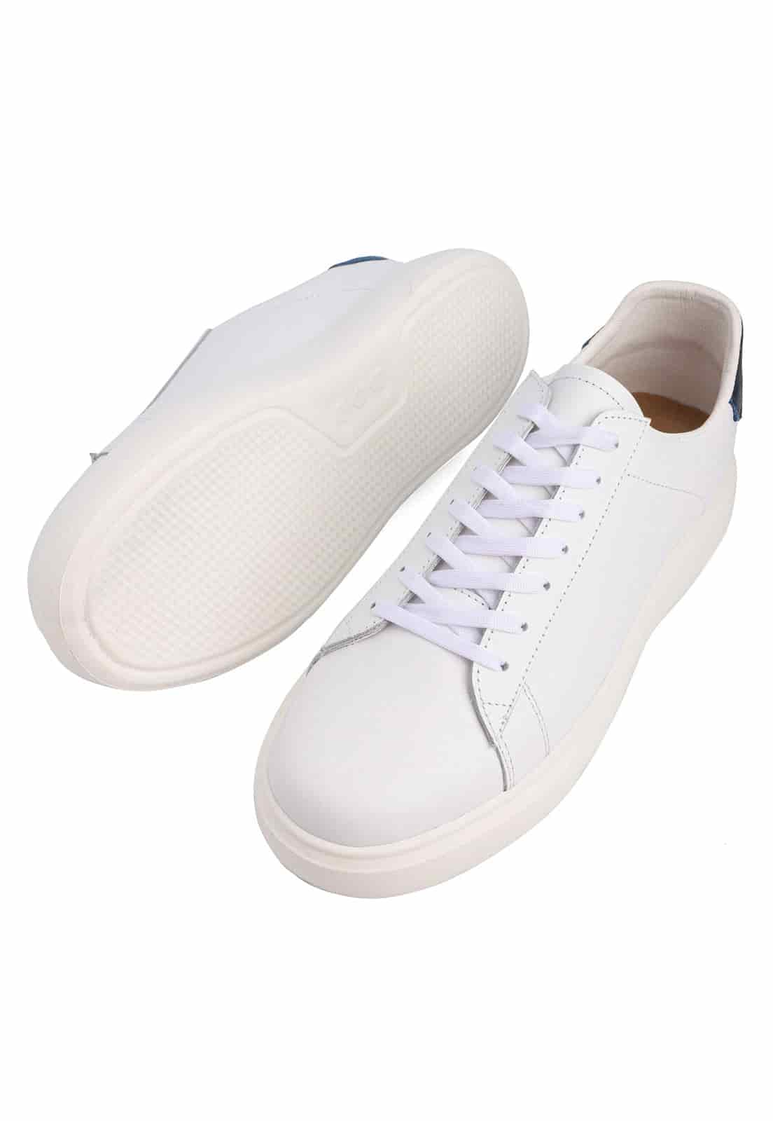 Tenis blancos suela blanca talon azul - miniatura 9