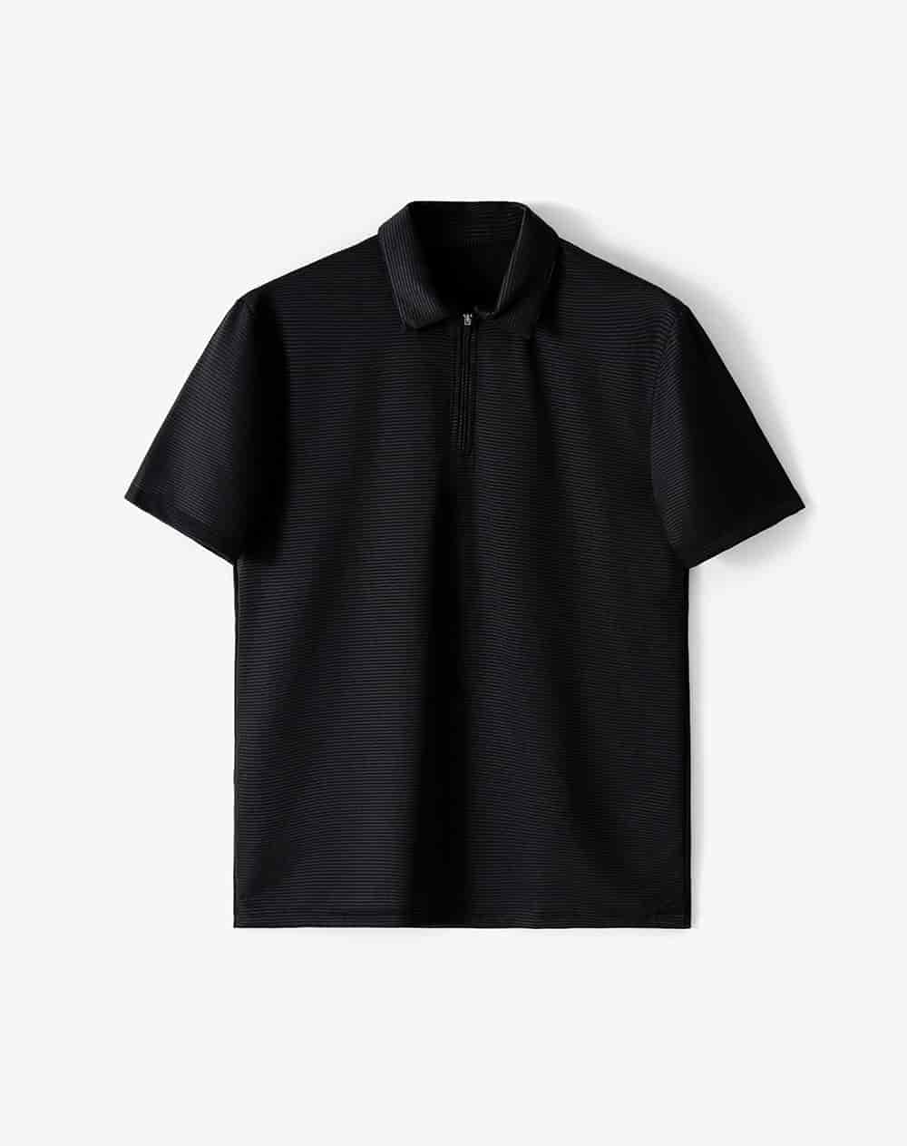 Polo deportiva secado rápido negro hombre - miniatura 6