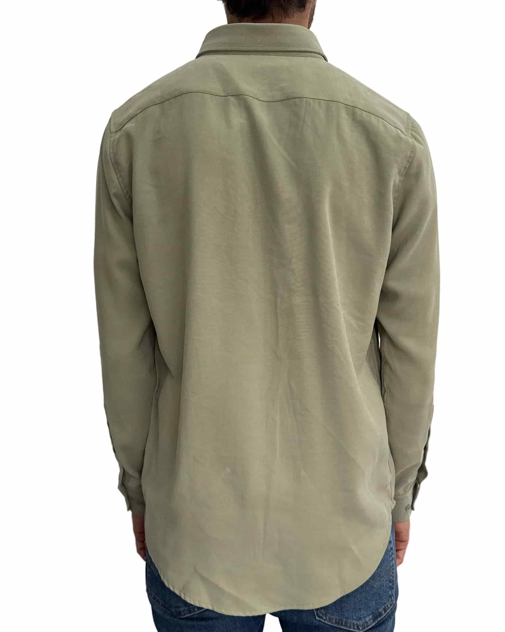 Camisa Verde Oliva en rayón - miniatura 3