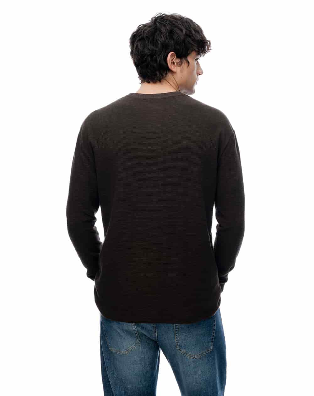 Camibuzo regular algodón negro hombre - miniatura 3