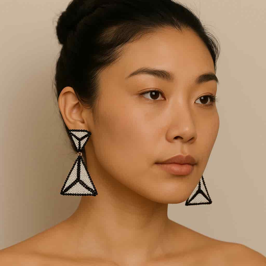 Miyuki Doble Triangle Earrings - miniatura 2