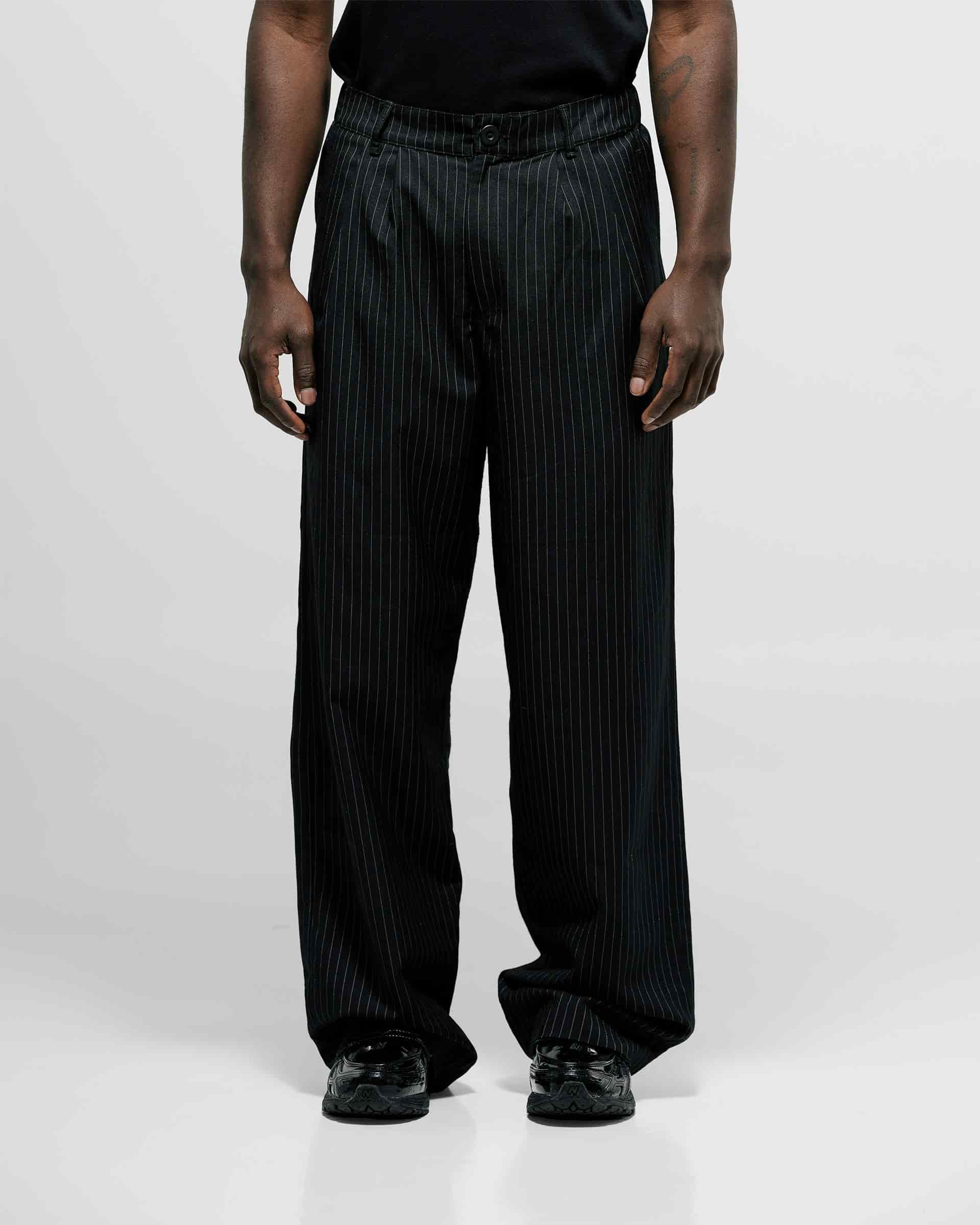 Trouser a Rayas - Negro Oscuro - miniatura 3