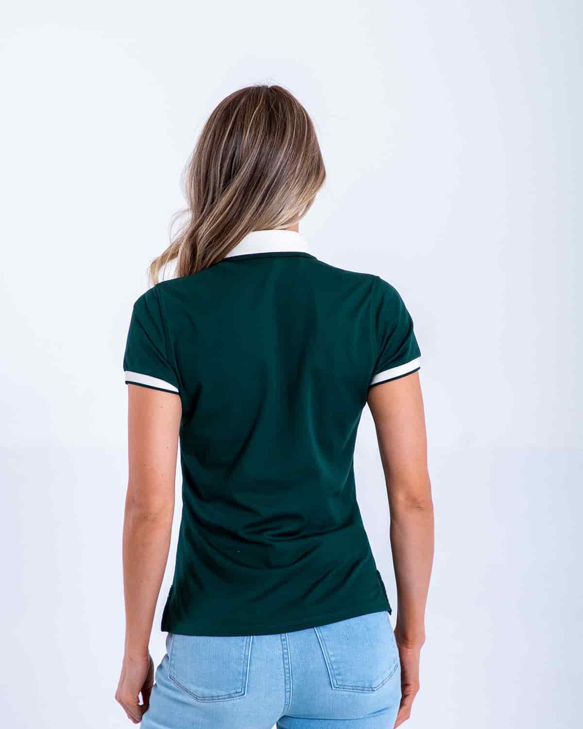 Polo slim verde para mujer - miniatura 3