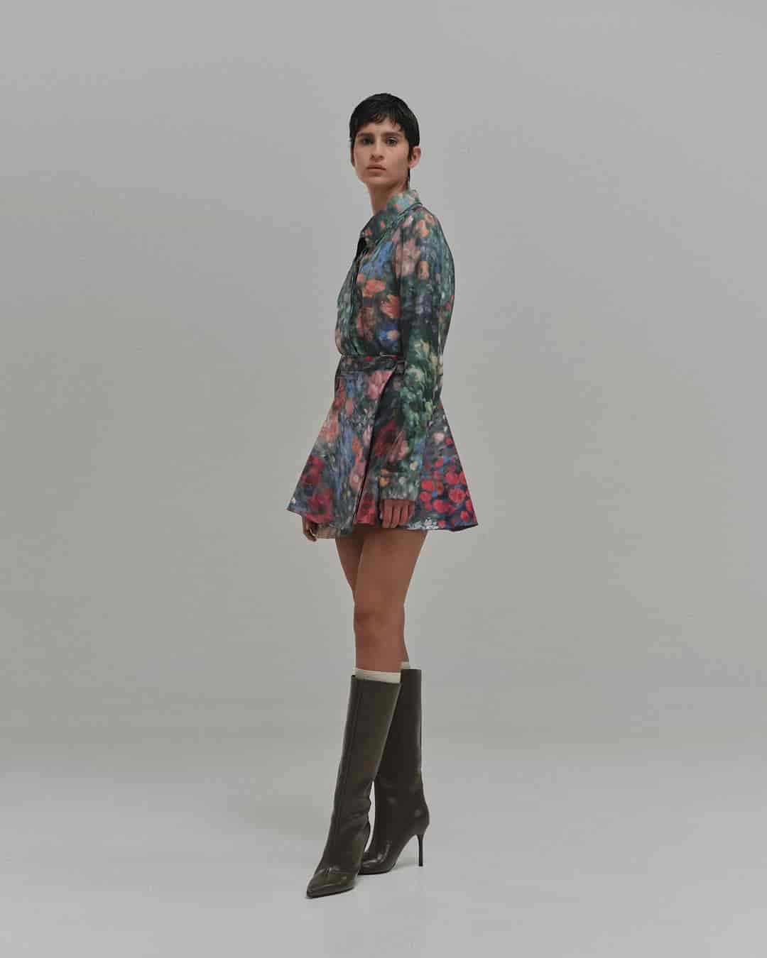 "PLIEGUE" MINI SKIRT - miniatura 3