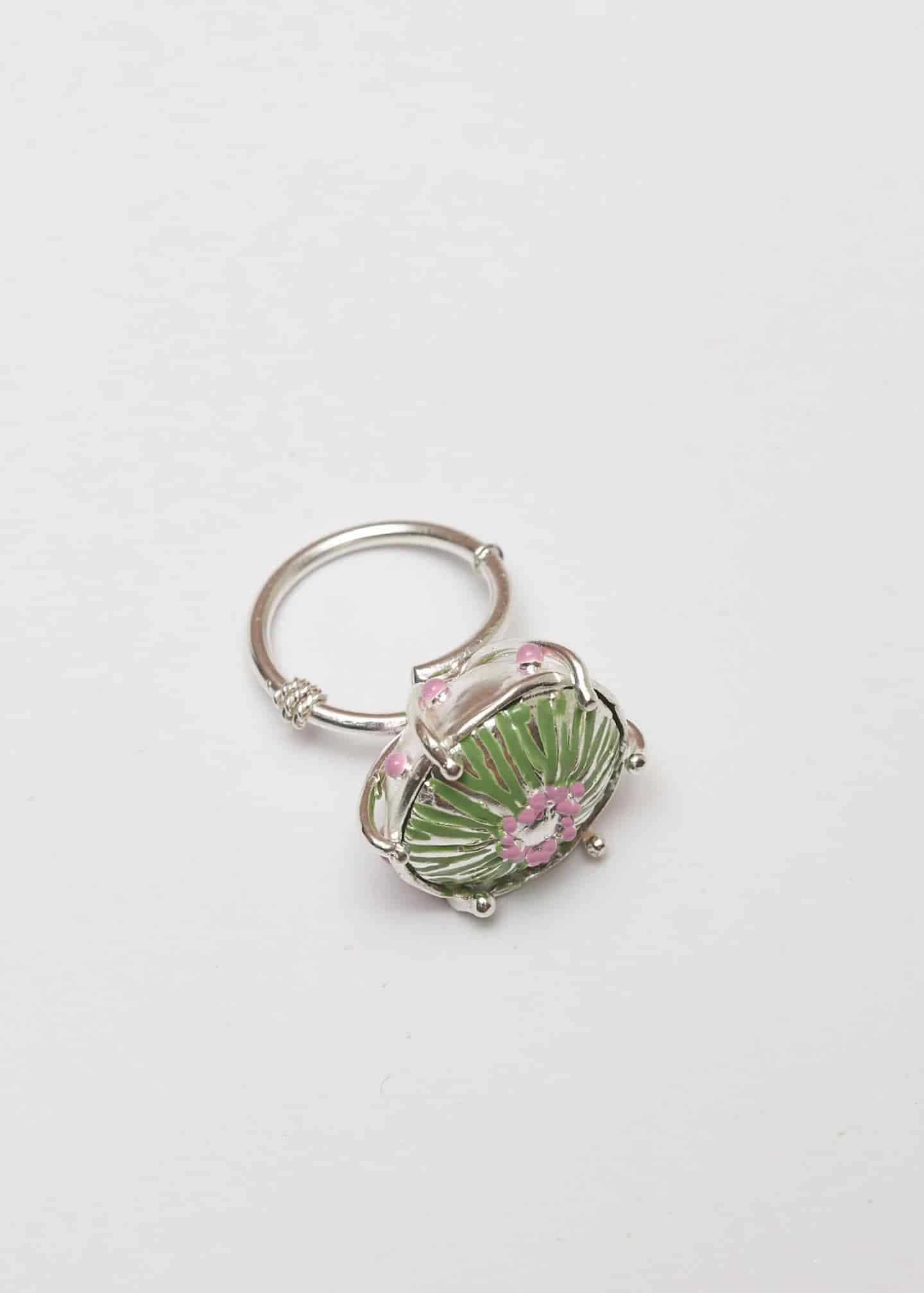 Anillo Sombrerito maxi pistacho lila - miniatura 2