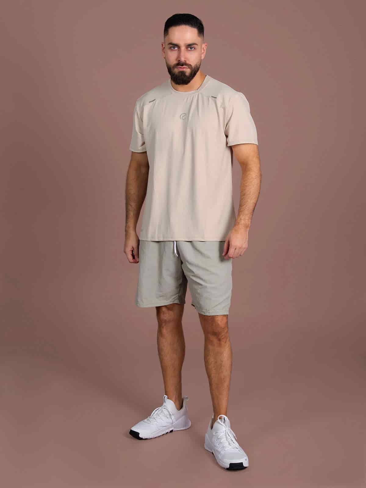 Camiseta tec hombre beige claro - miniatura 3