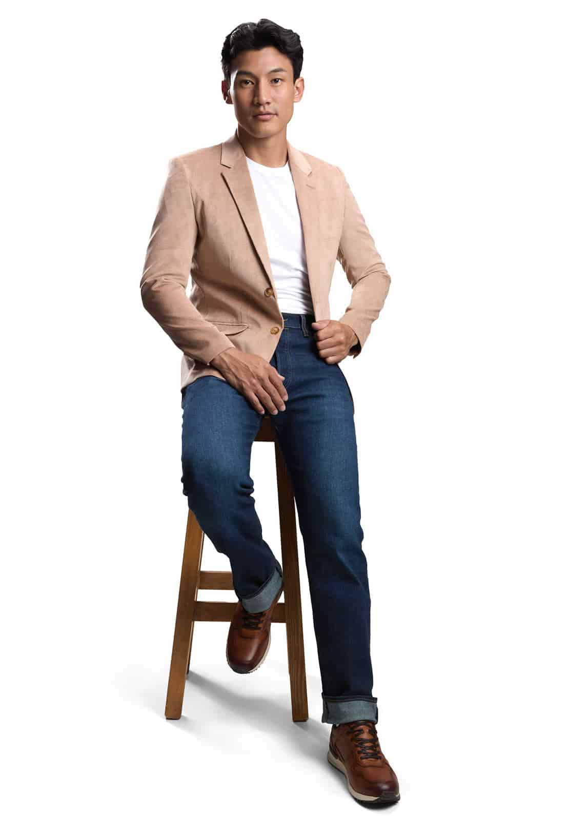 Blazer en pana beige - miniatura 4