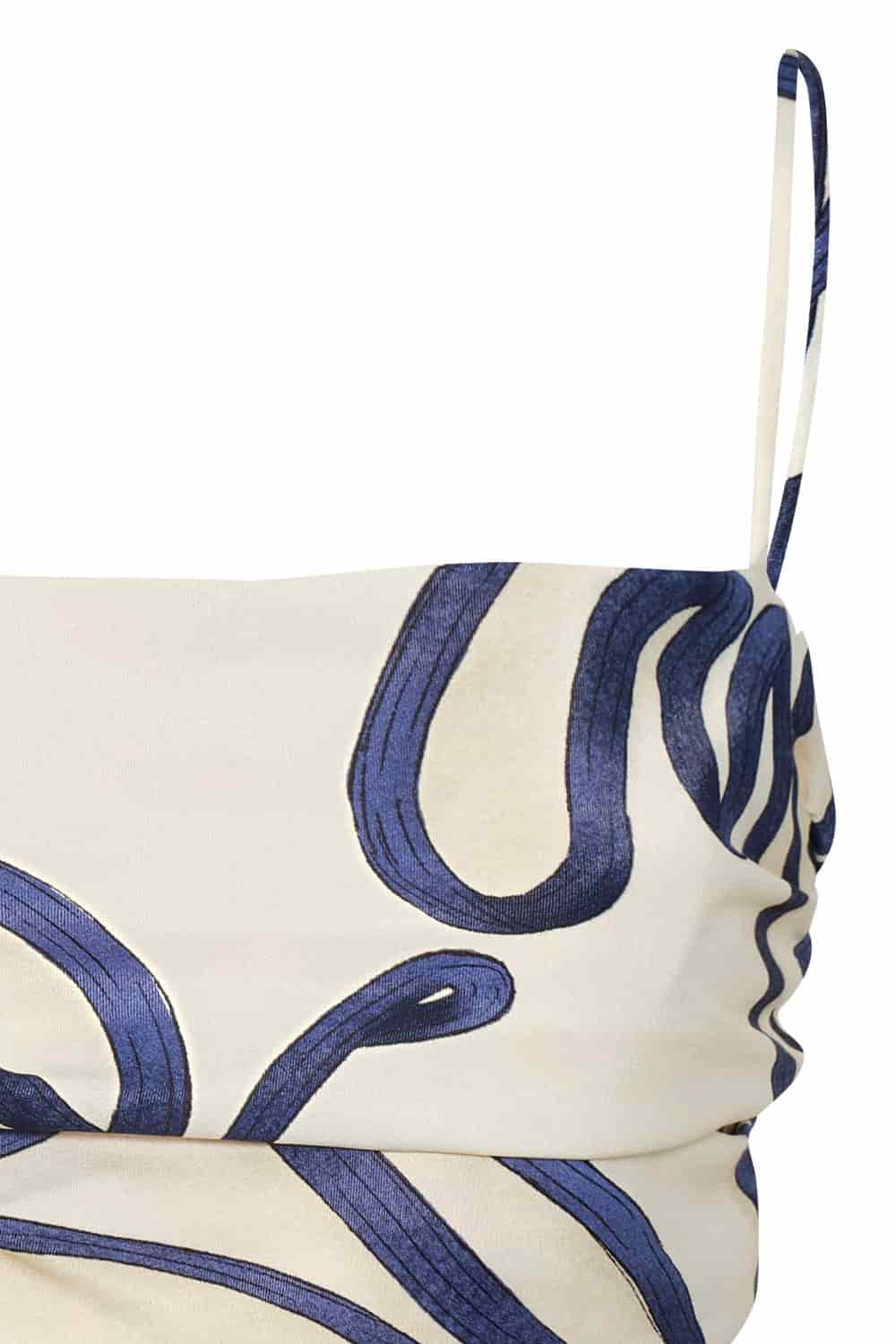 Crop top Maia ivory navy - miniatura 2