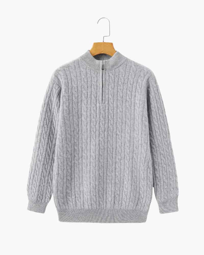 100% Cashmere Woven Half Zip - miniatura 2