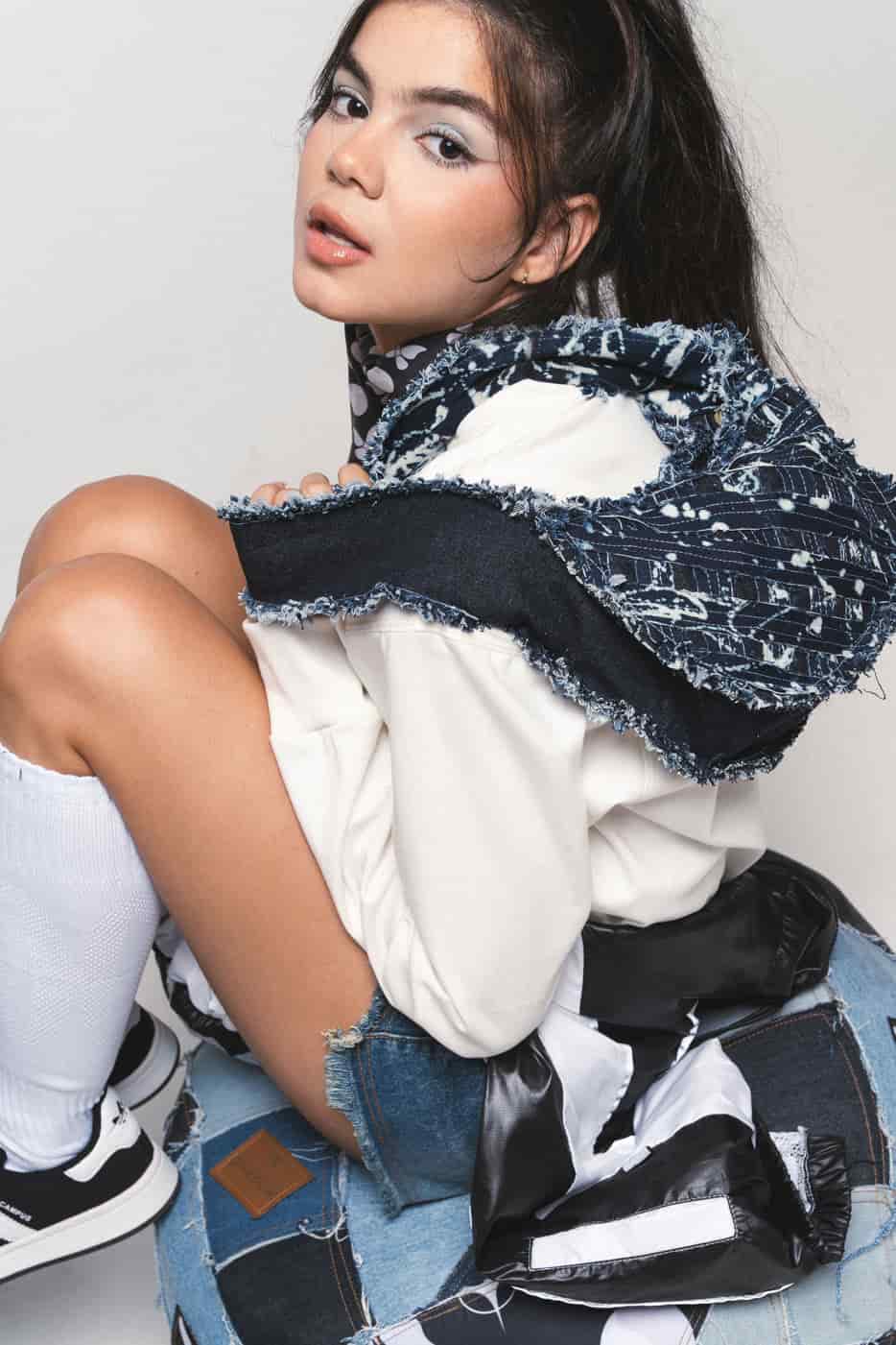 Denim Baguette Bag - miniatura 4