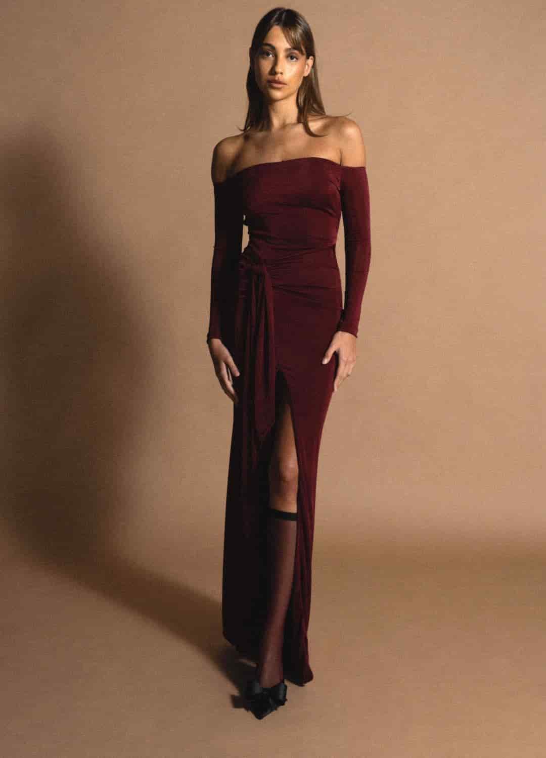 Vestido La Habana Borgoña - miniatura 3