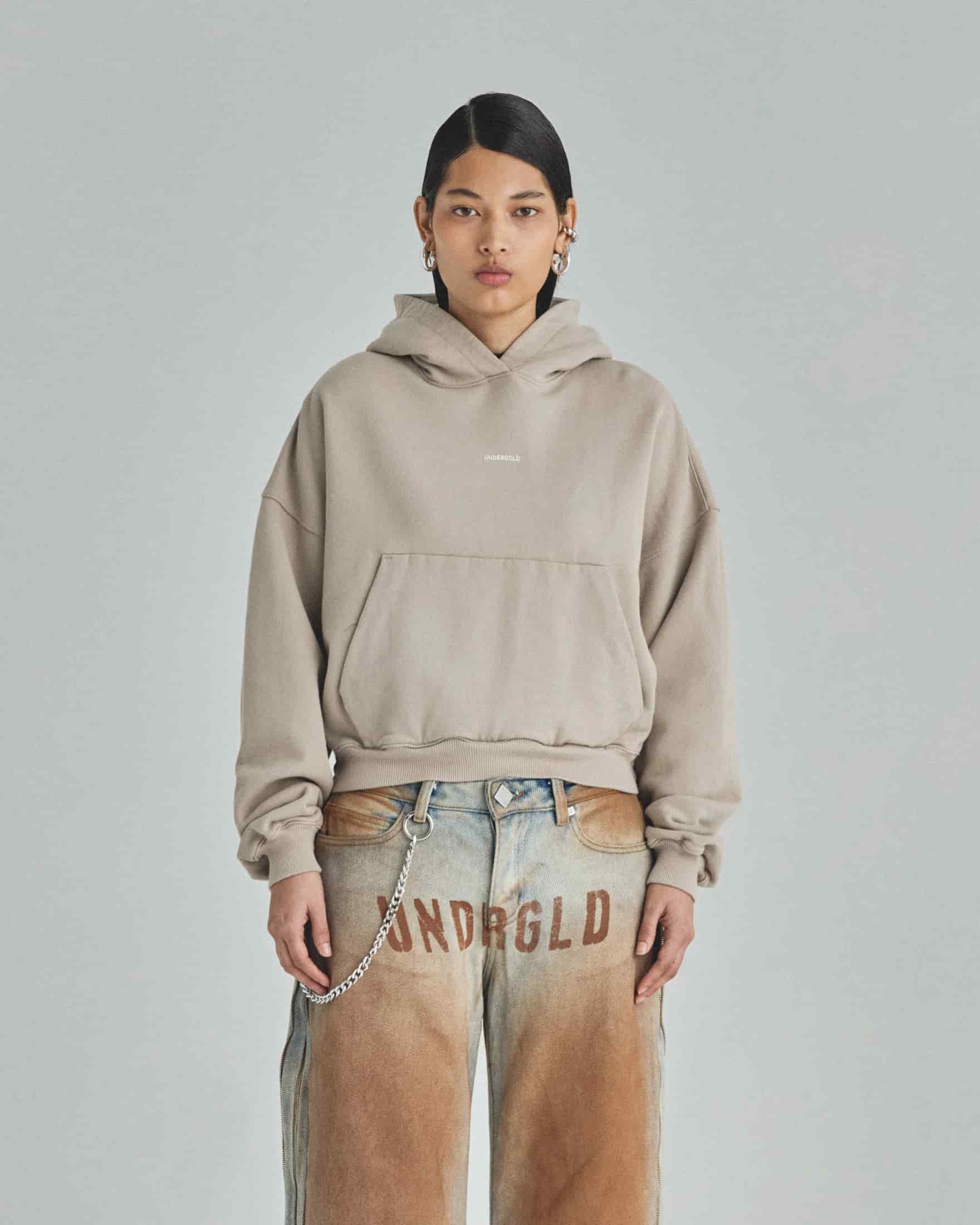 W Basics Undergold Boxy Fit Hoodie Cream - miniatura 2