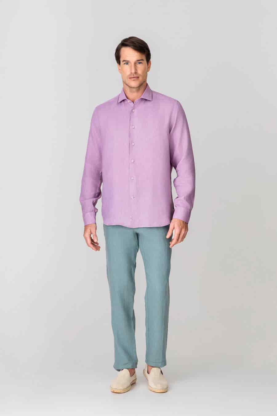Men's linen pants grey donato - miniatura 5
