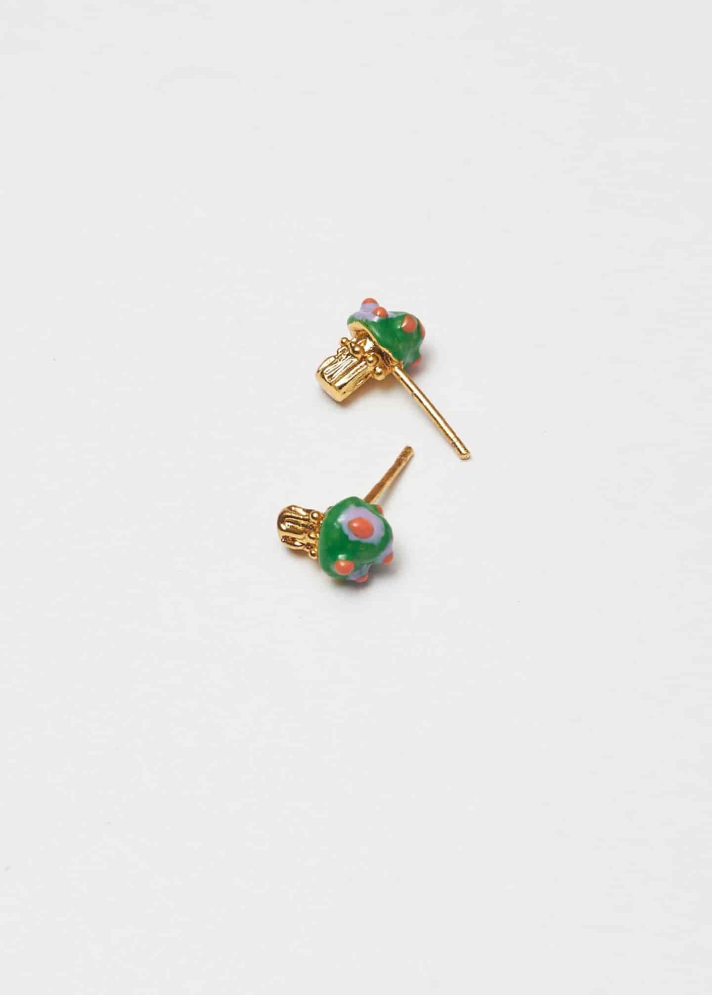 Aretes Seticas verde lila - miniatura 1