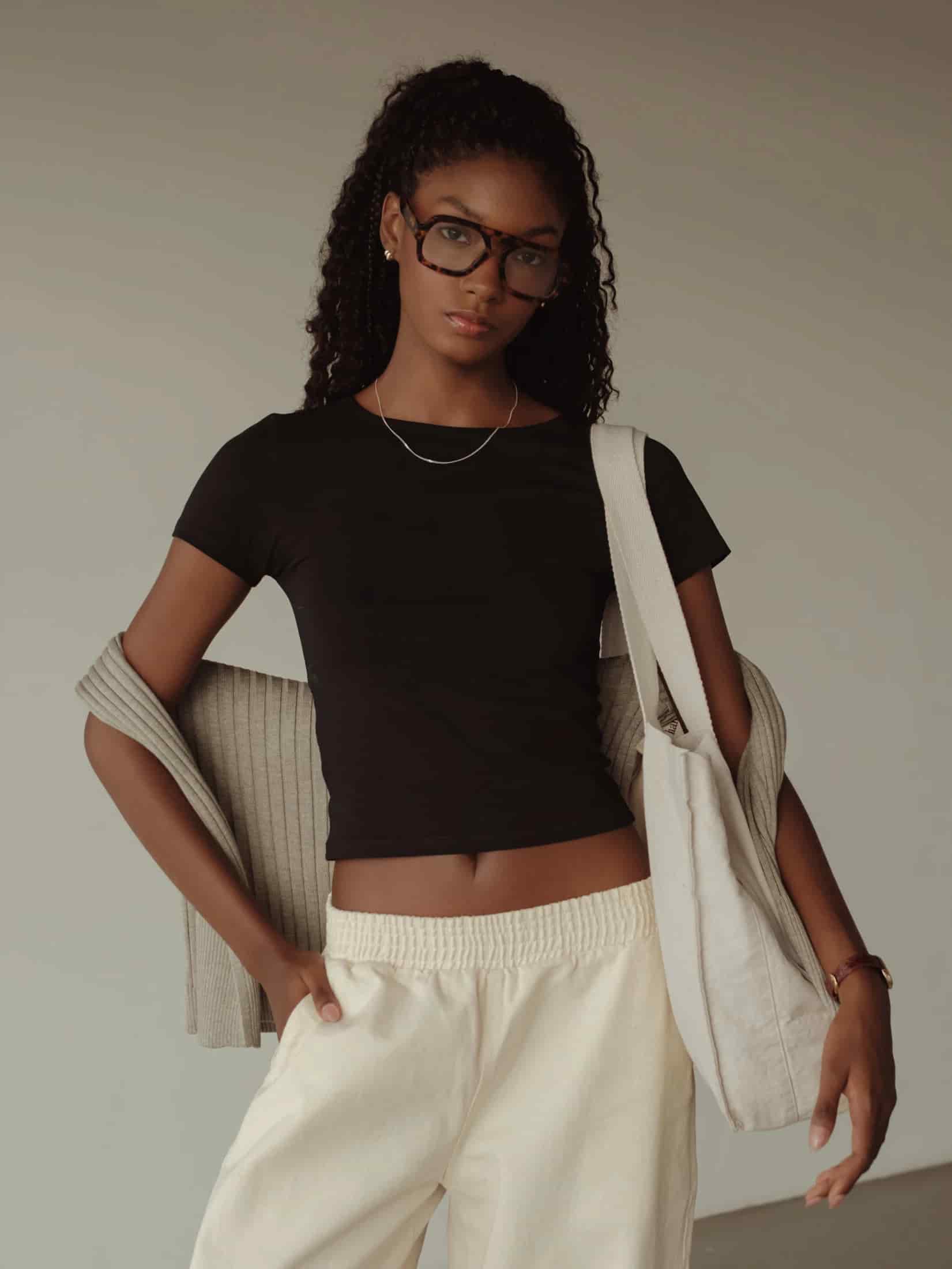 SIMPLY TEE - BLACK - miniatura 1