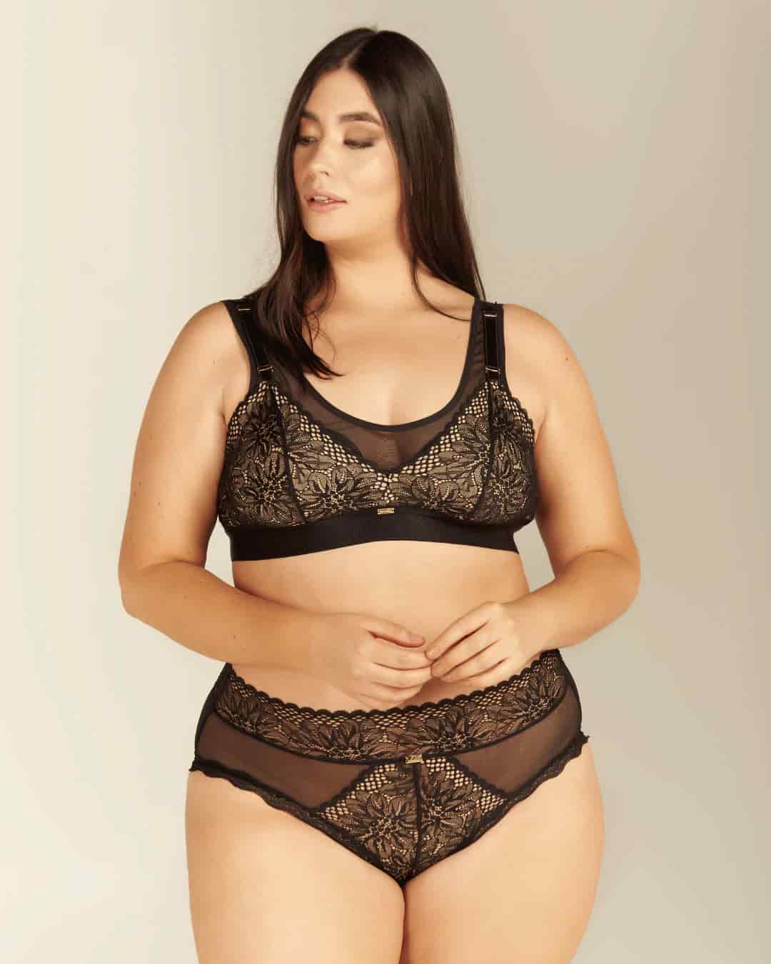 Panty cachetero tiro alto - ALMOND NEGRO - miniatura 3