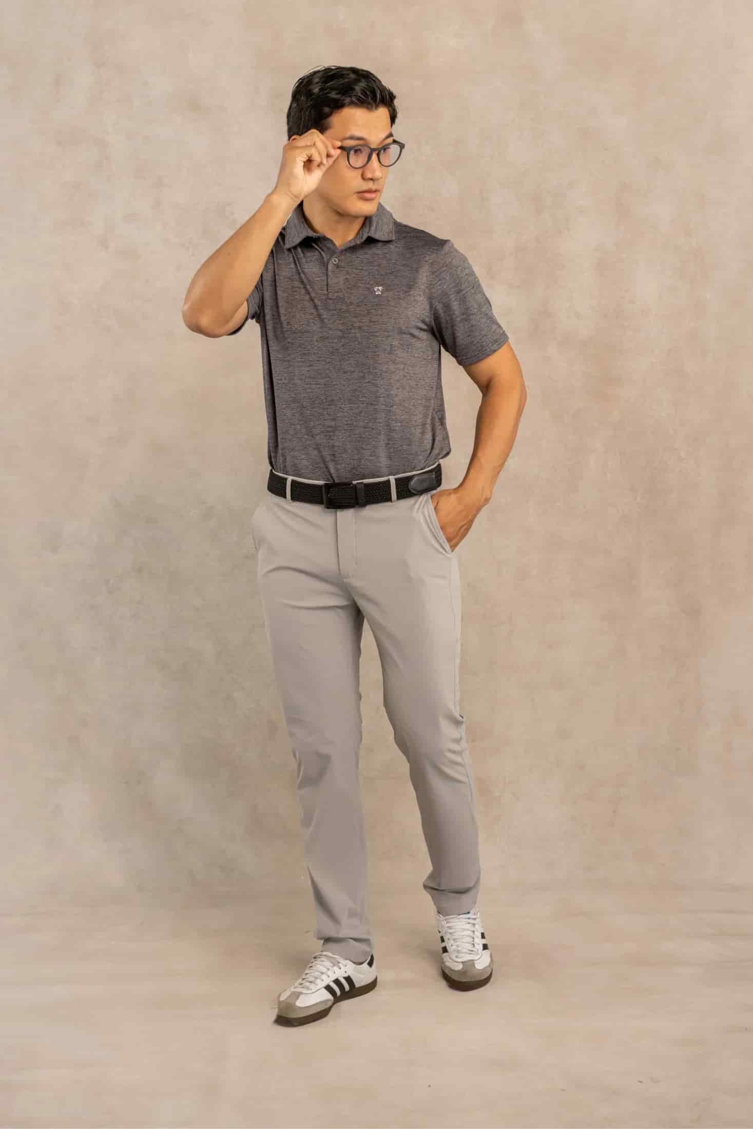 Polo Performance Antiarrugas Gris Jaspe - miniatura 8