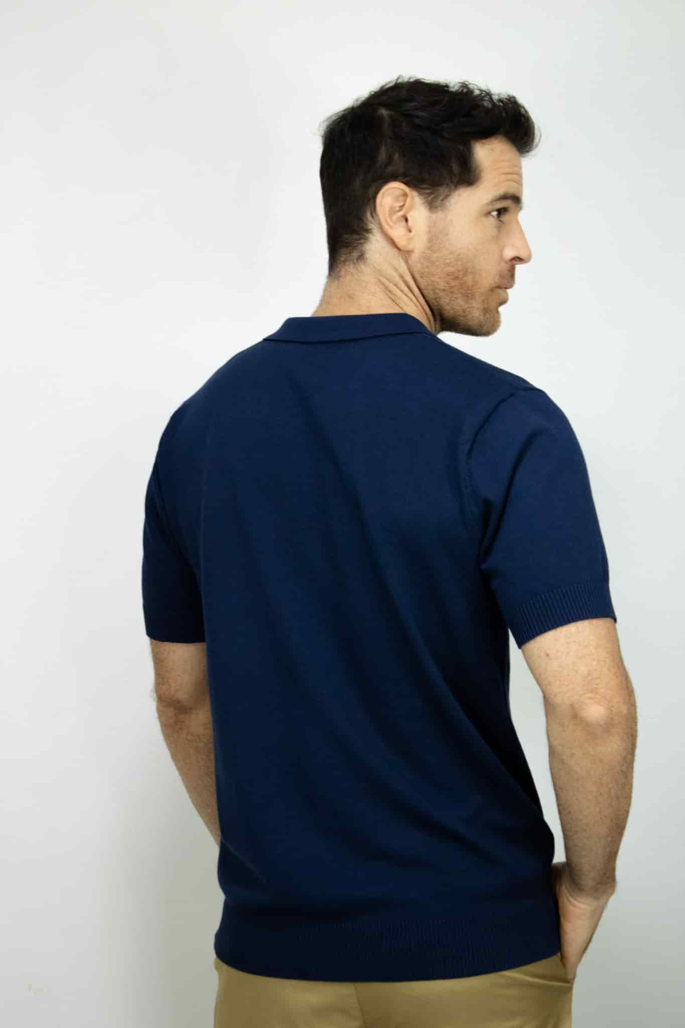 POLO TEJIDA AZUL OSCURO PARA HOMBRE - miniatura 3