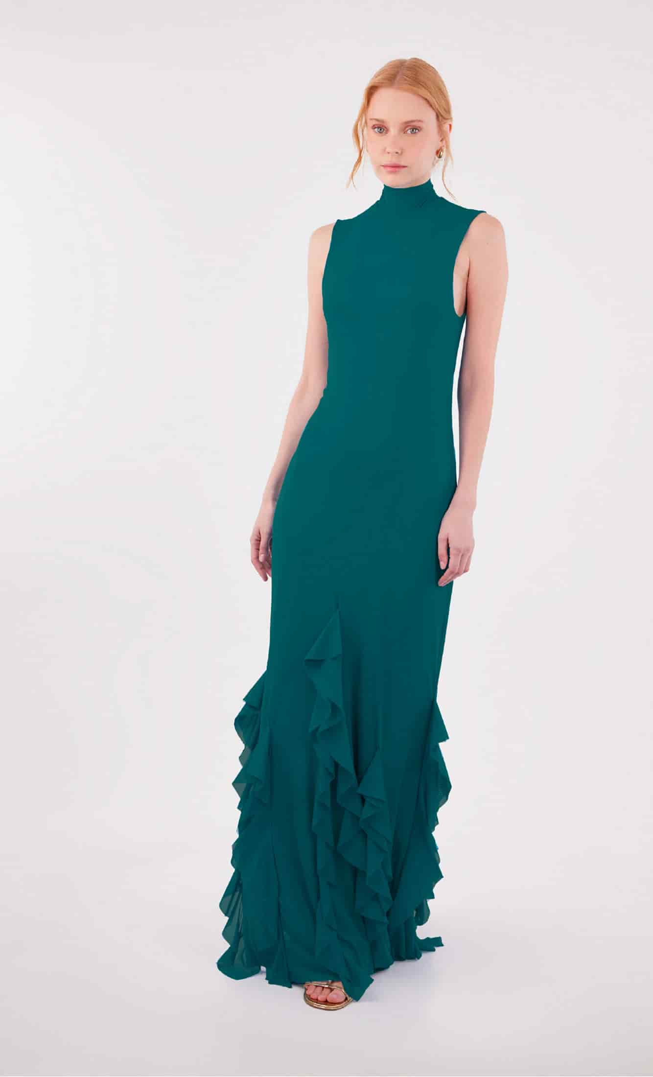 Vestido largo Aneta Teal - miniatura 2