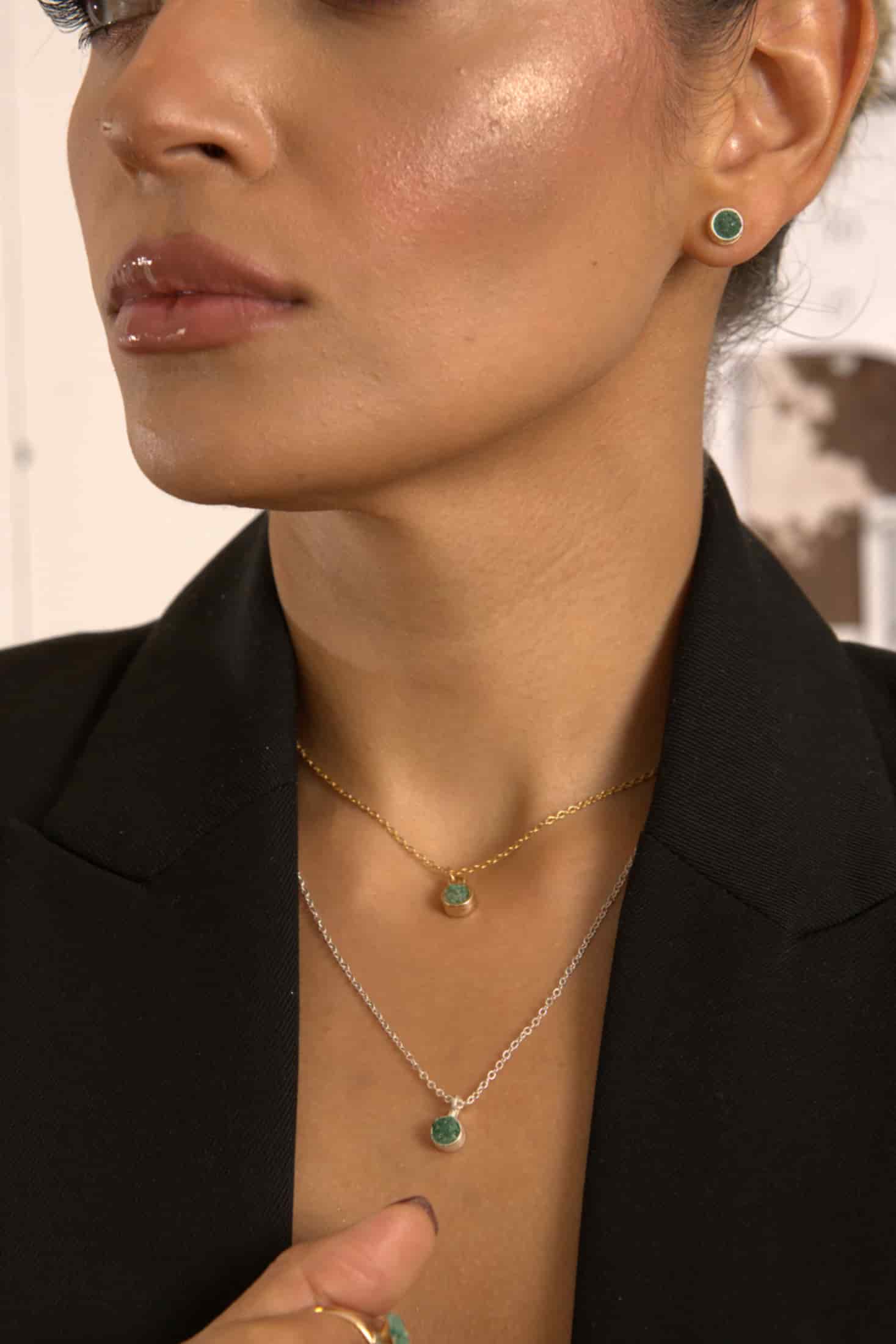 Aretes Topo Centro Esencial Plateado - miniatura 5