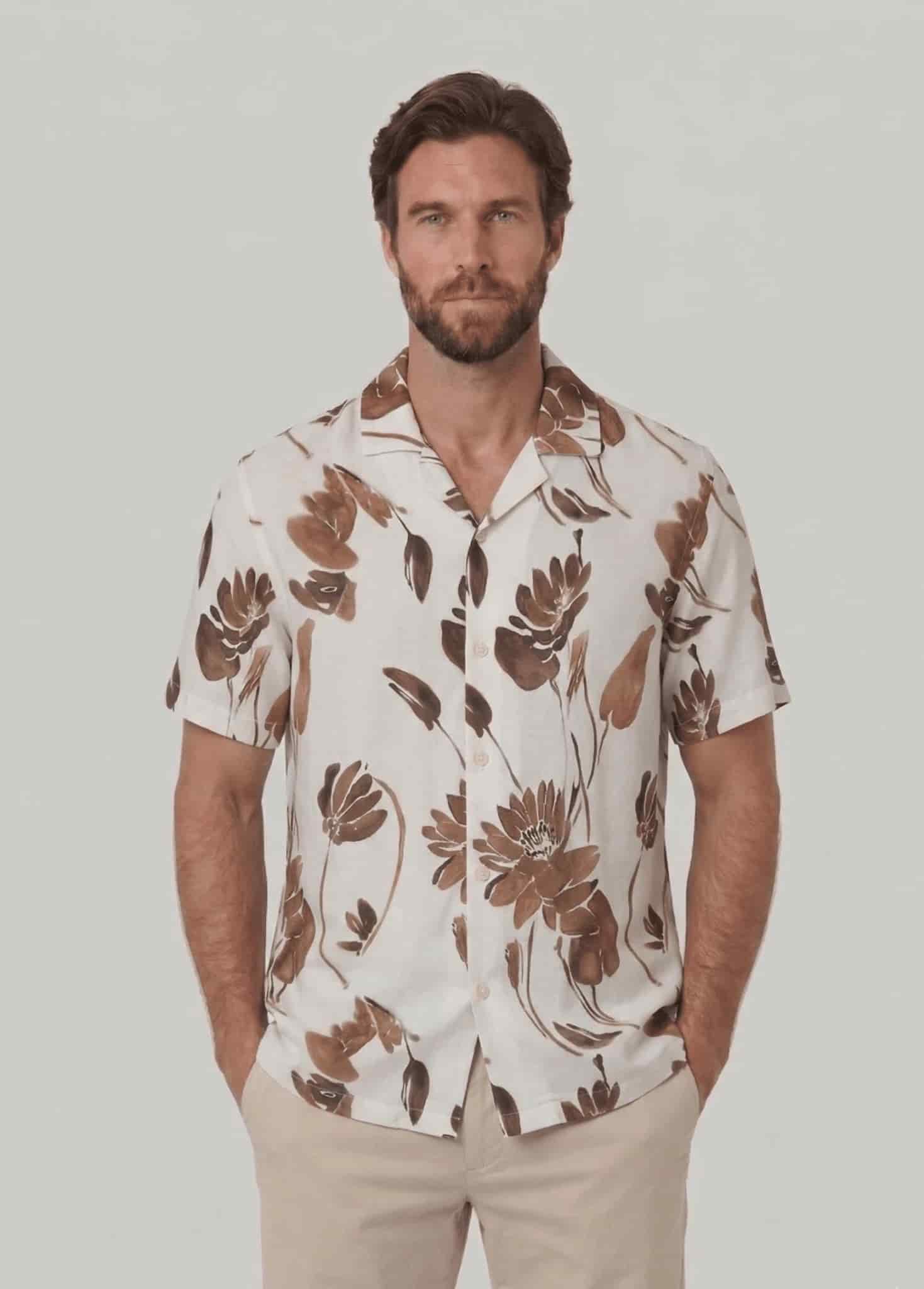 Camisa estampada manga corta para hombre Jon Sonen 027225067 - miniatura 1