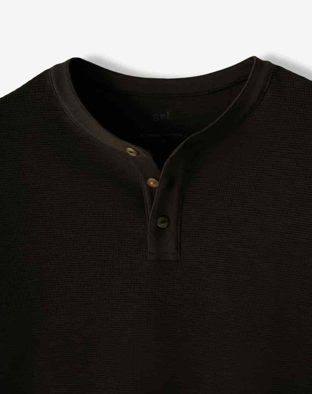 Camibuzo regular algodón negro hombre - miniatura 6