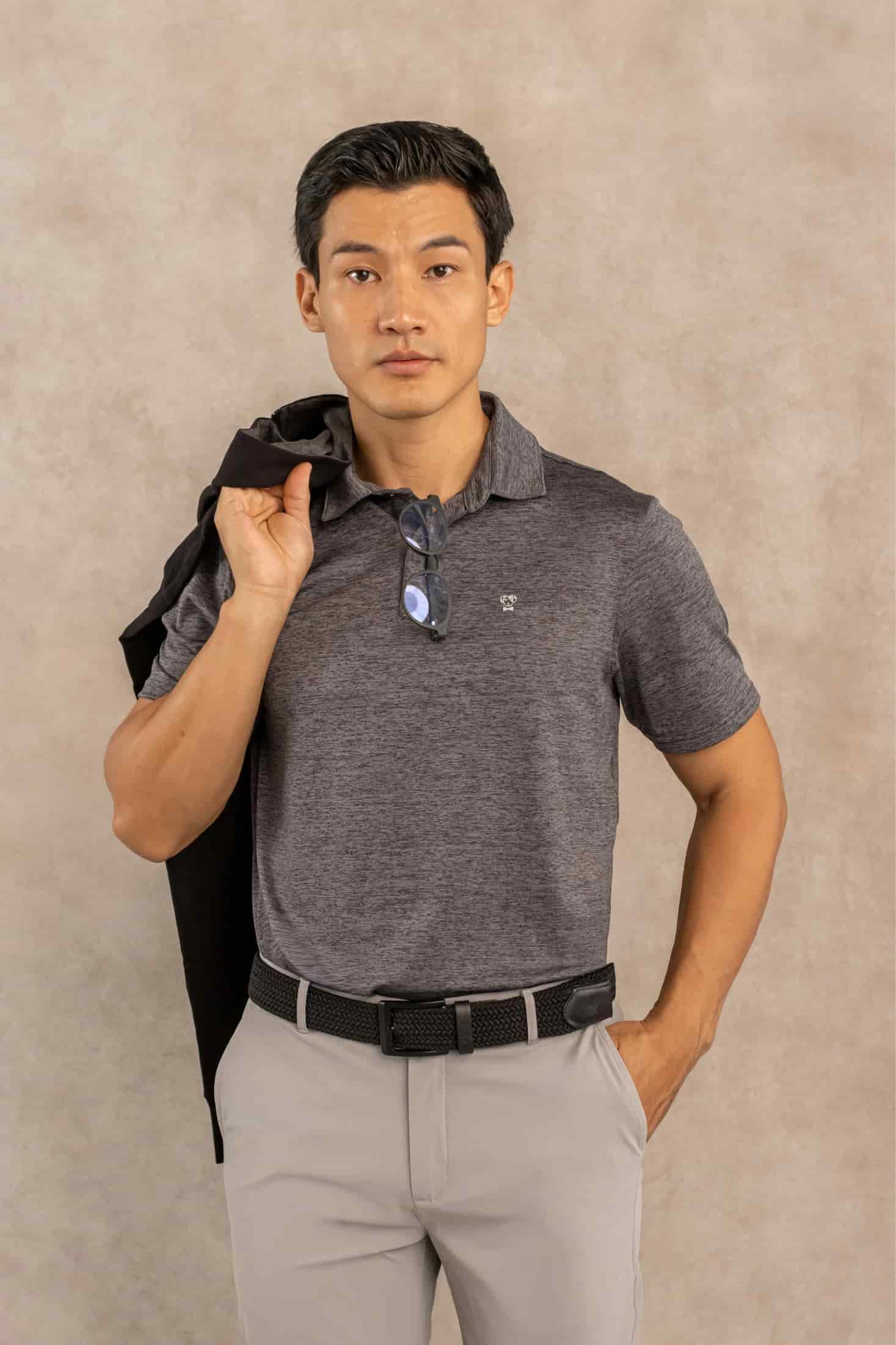 Polo Performance Antiarrugas Gris Jaspe - miniatura 1