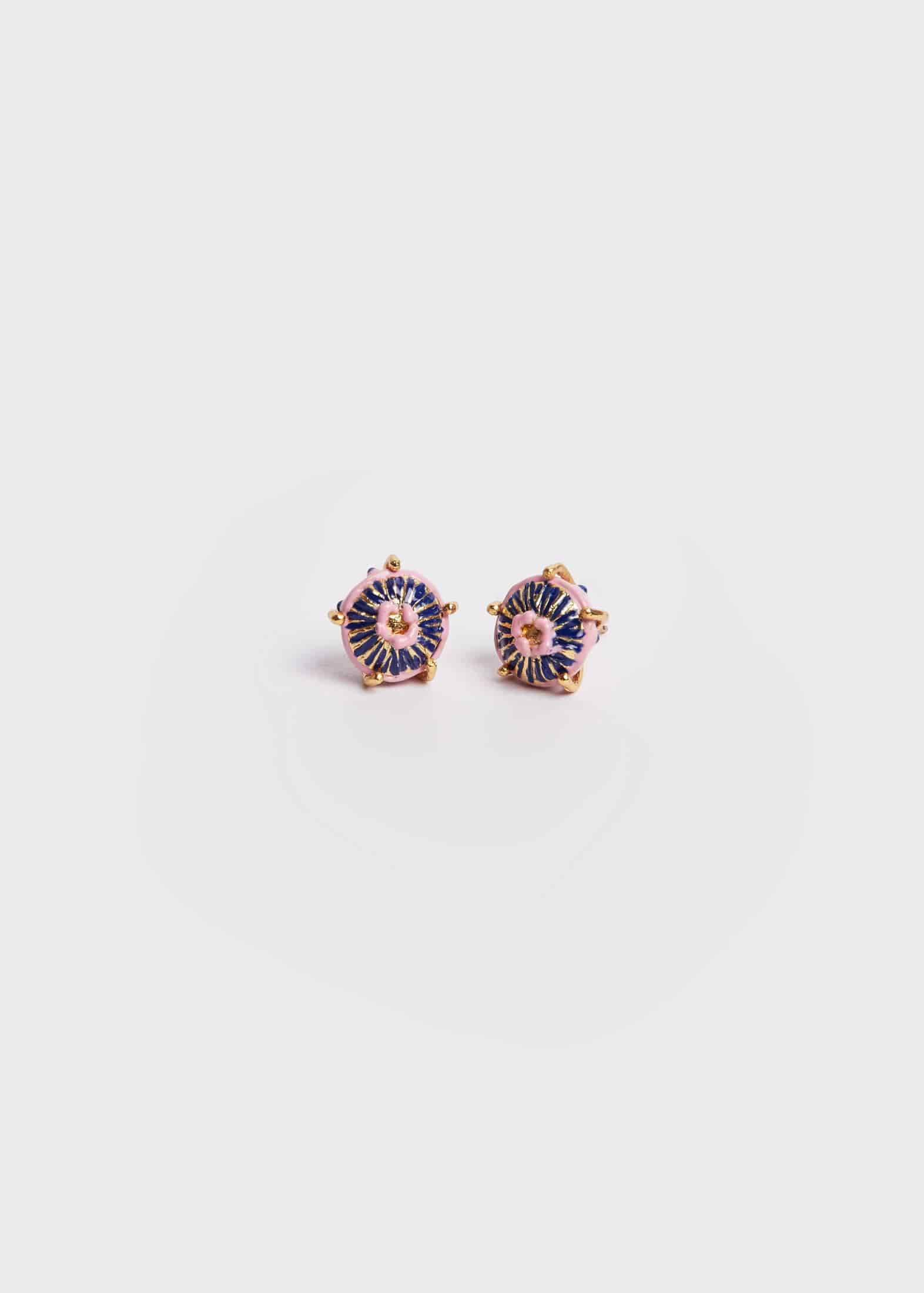 Aretes mini sombrerito azul rosa - miniatura 2