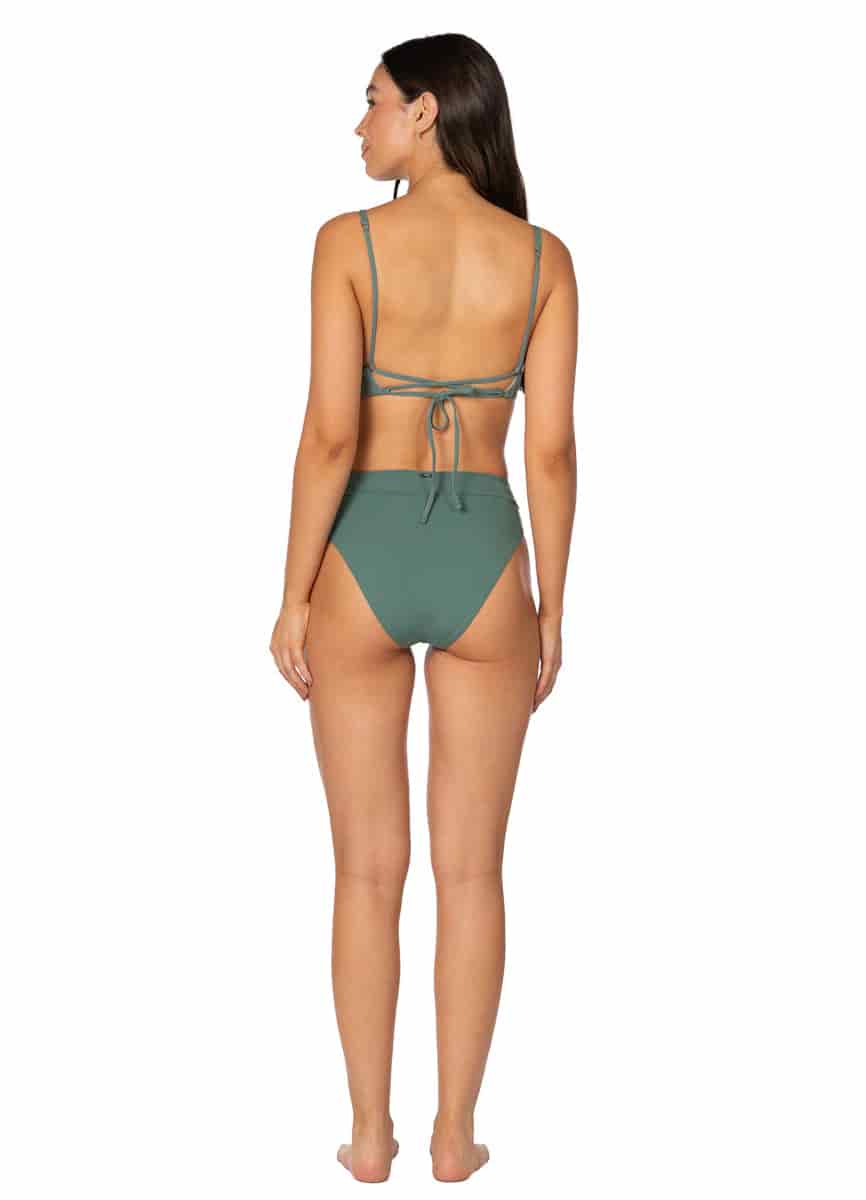 Maaji Eucalyptus Green Parade Long Line Triangle Bikini Top - miniatura 7