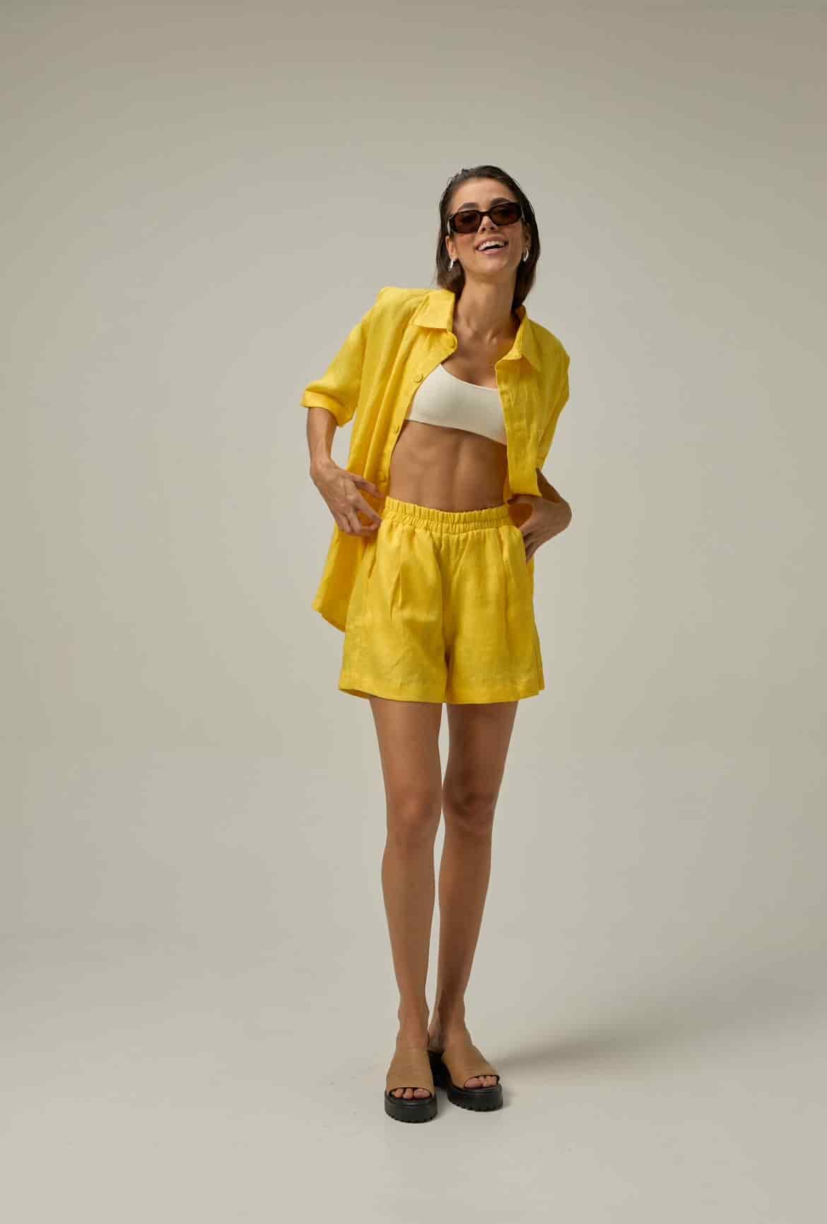 Short Dancer de Lino | amarillo - miniatura 2