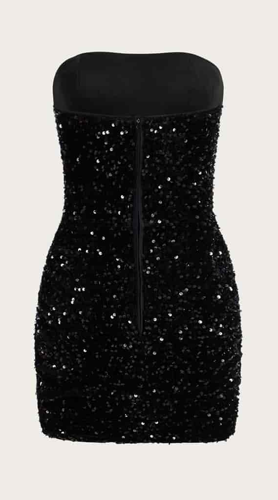 Minivestido negro brillante SH-909394-NEG-M - miniatura 4