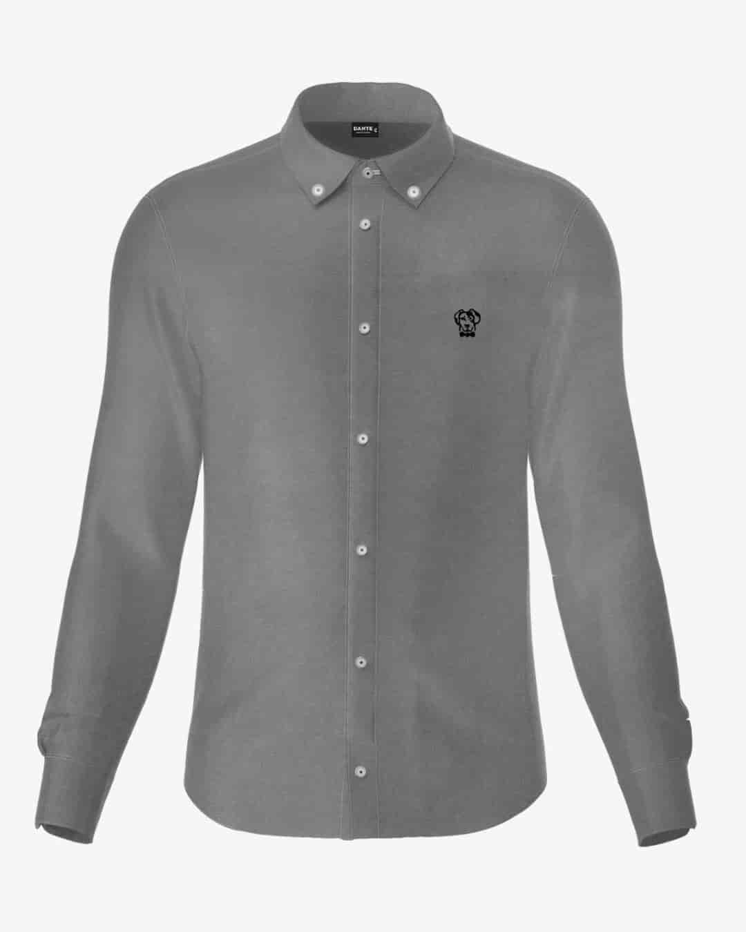 Camisa Antimanchas Popelina Gris Oscuro - Talla Regular - miniatura 6