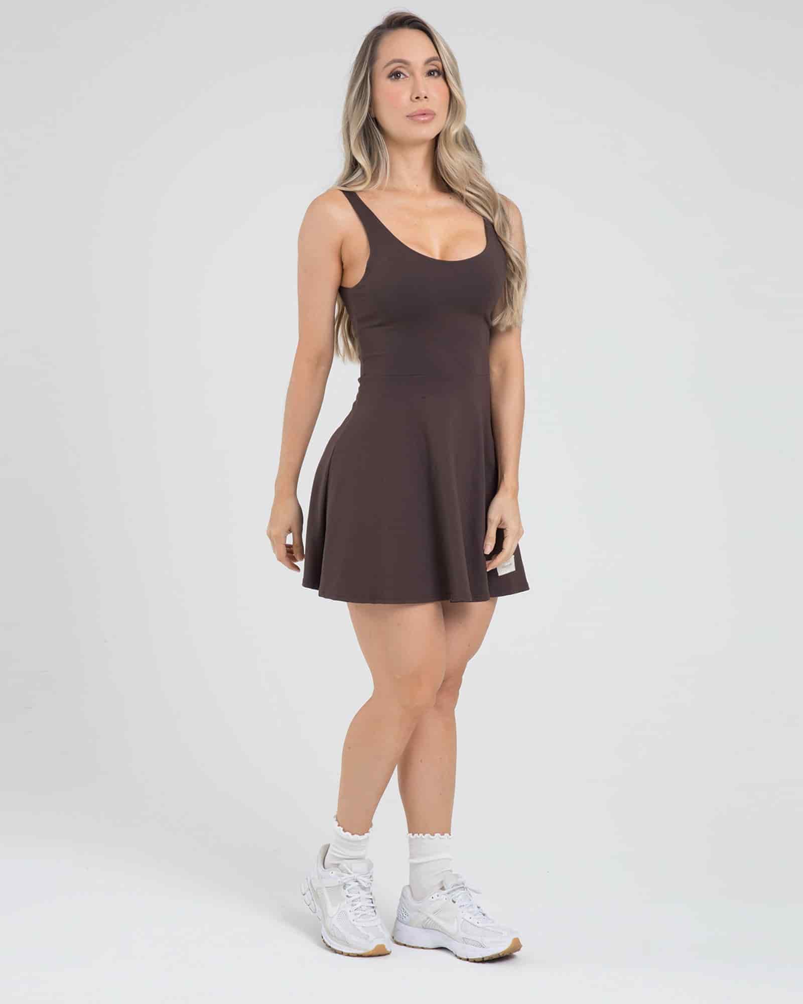 Vestido falda light form cafe oscuro offline FIBER - miniatura 2