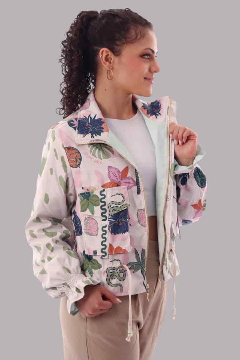 Chaqueta corta estampada  Orquídea Clara - miniatura 3