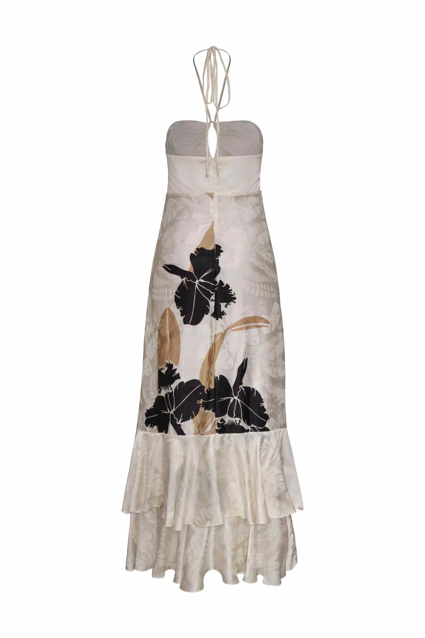 Sevillana Silk Jacquard Maxi Dress / Black Orchids - miniatura 3