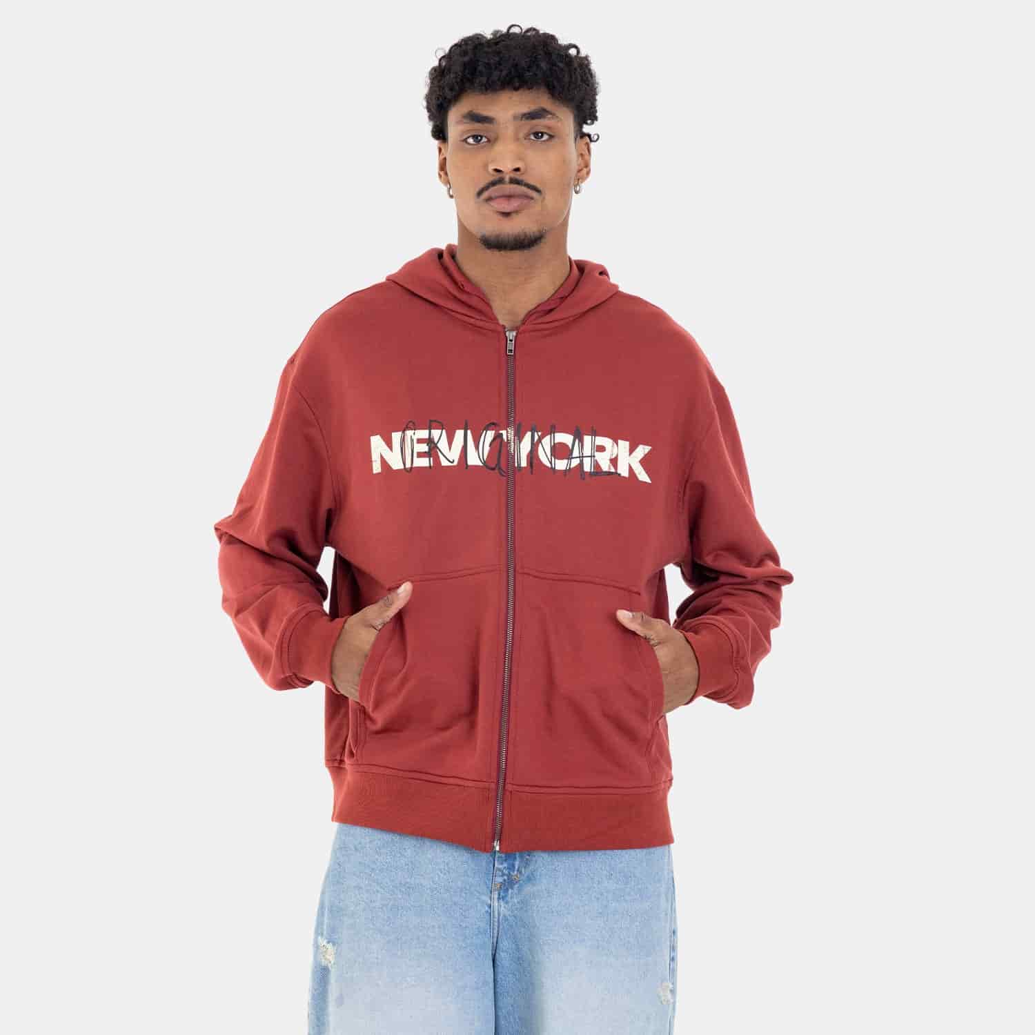 Zip Hoodie Regular Fit Red - miniatura 5