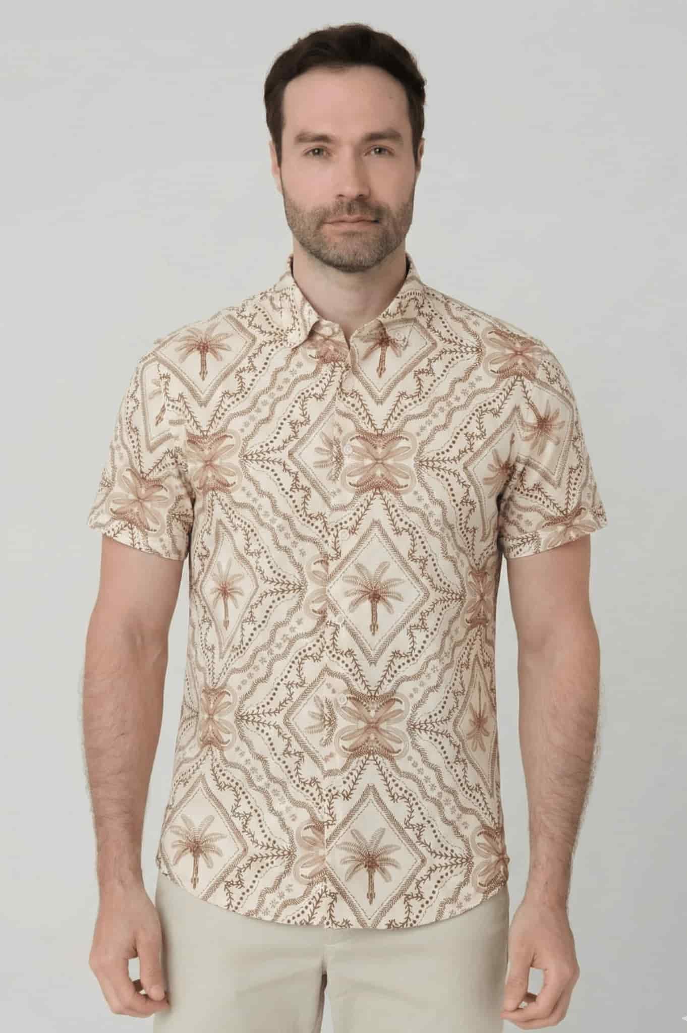 Camisa manga corta estampada para hombre Jon Sonen 027225098 - miniatura 1