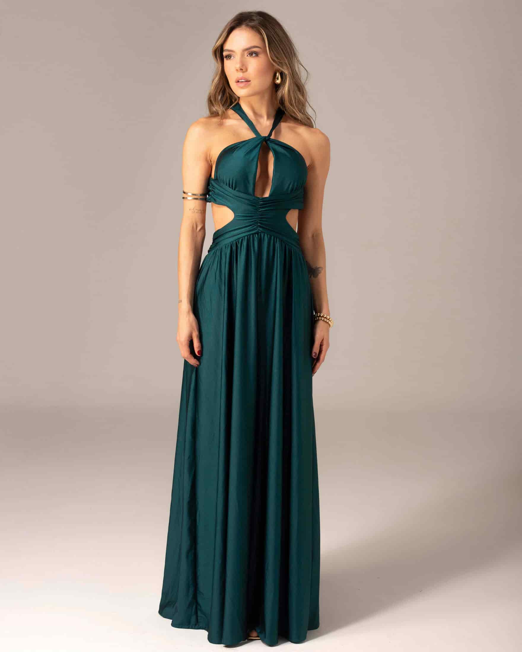 Vestido Largo Halter con Cut Outs - miniatura 1